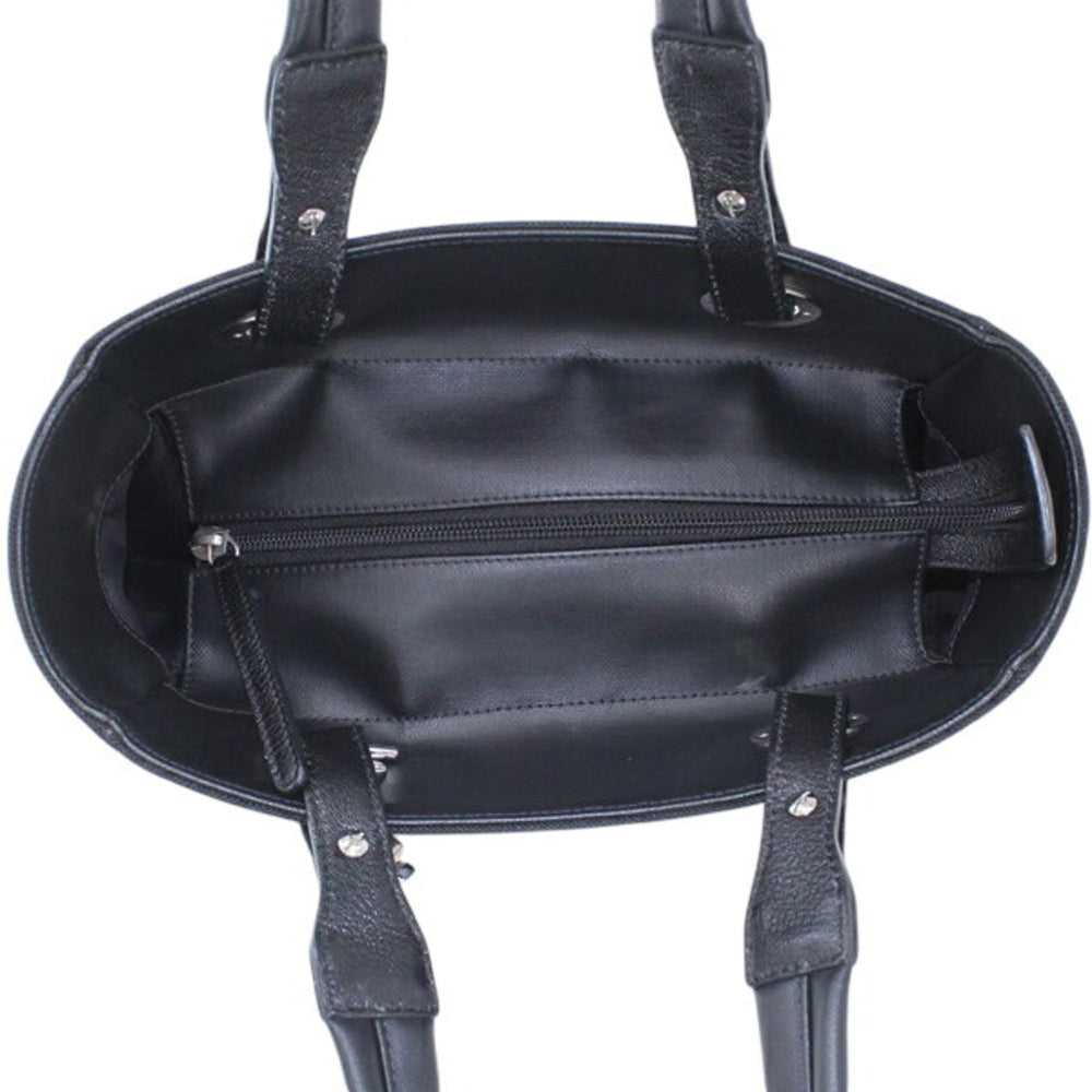 CHANEL Paris Biarritz Tote PM Black PVC Nylon Leather Bag Coco Mark A34208 T6222 — Like New