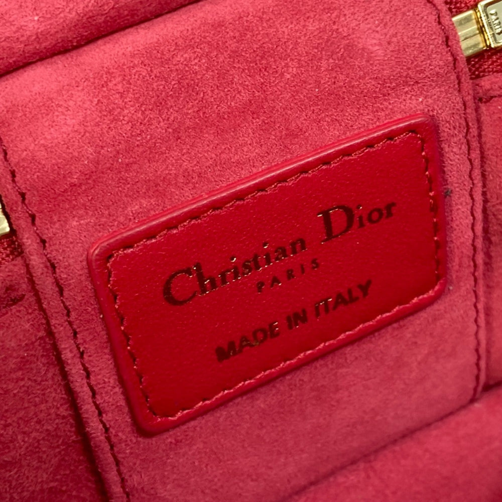 CHRISTIAN DIOR S0918ONMJ LADY CHRISTIAN DIOR LADY DIOR 2WAY Shoulder Bag Hand Bag Vanity bag RedBased — Like New