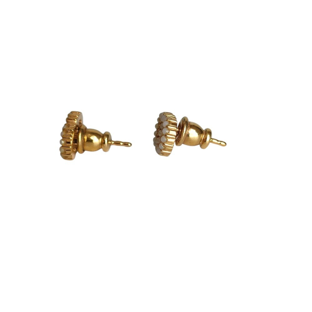 Christian Dior Clair D Lune Pearl Stud Earrings, Gold, Women's, Luxs, Pre-owned Brands — Like New
