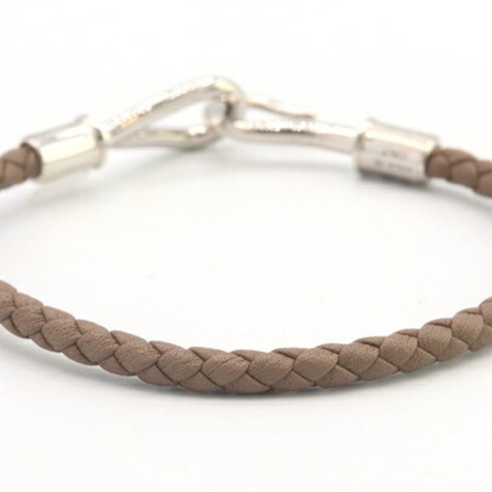 Hermes Hermès Jumbo H Etoupe Leather and Metal Bracelet for Men Women — Like New