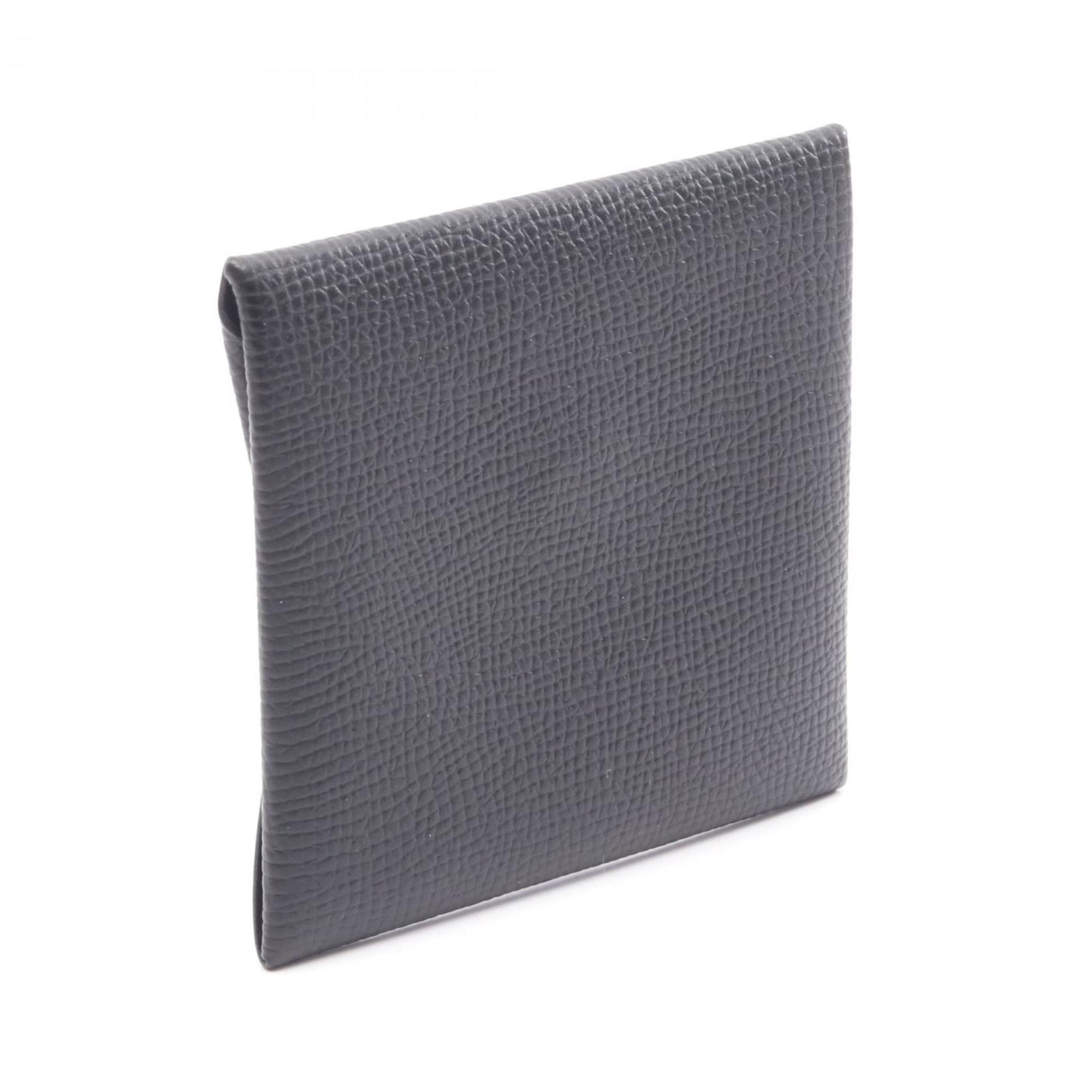 Hermes Hermès Bastia Wallet, Coin Purse, Epsom Leather, Women's, Black