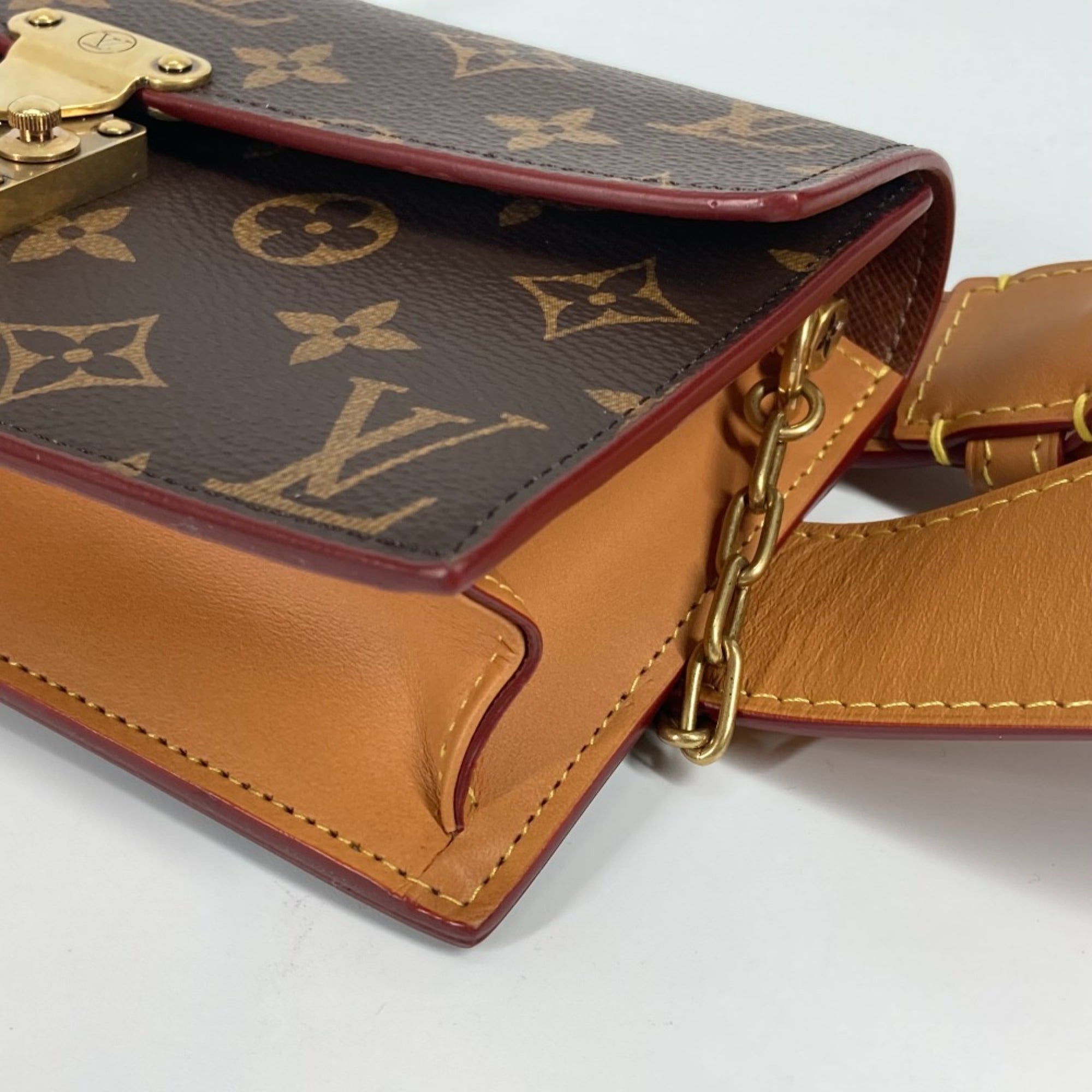 LOUIS VUITTON M44667 Monogram S-Lock Belt Pouch PM, Bag, Shoulder Waist Canvas, Women's, Brown, Like New — Like New