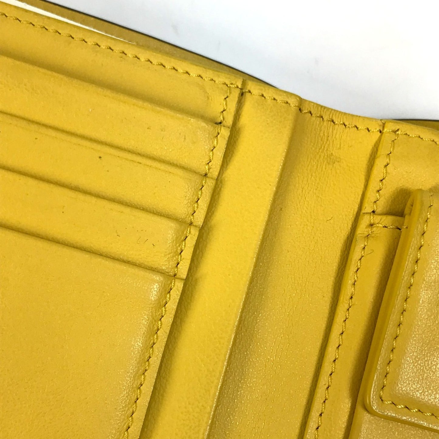 Fendi 7M0001 logo Wallet Folded wallet Black x Yellow