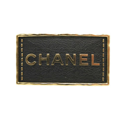 Chanel A23S Leather Metal Black Gold Brooch 0383CHANEL — Like New