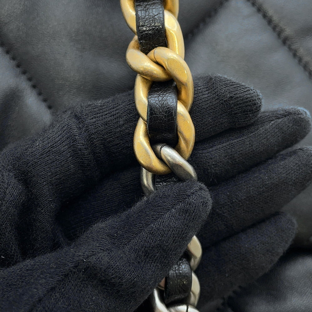 Chanel Chain Shoulder Bag CHANEL19 Flap Coco Mark Lambskin AS1160 CHANEL Black 19 Handbag Women's — Like New