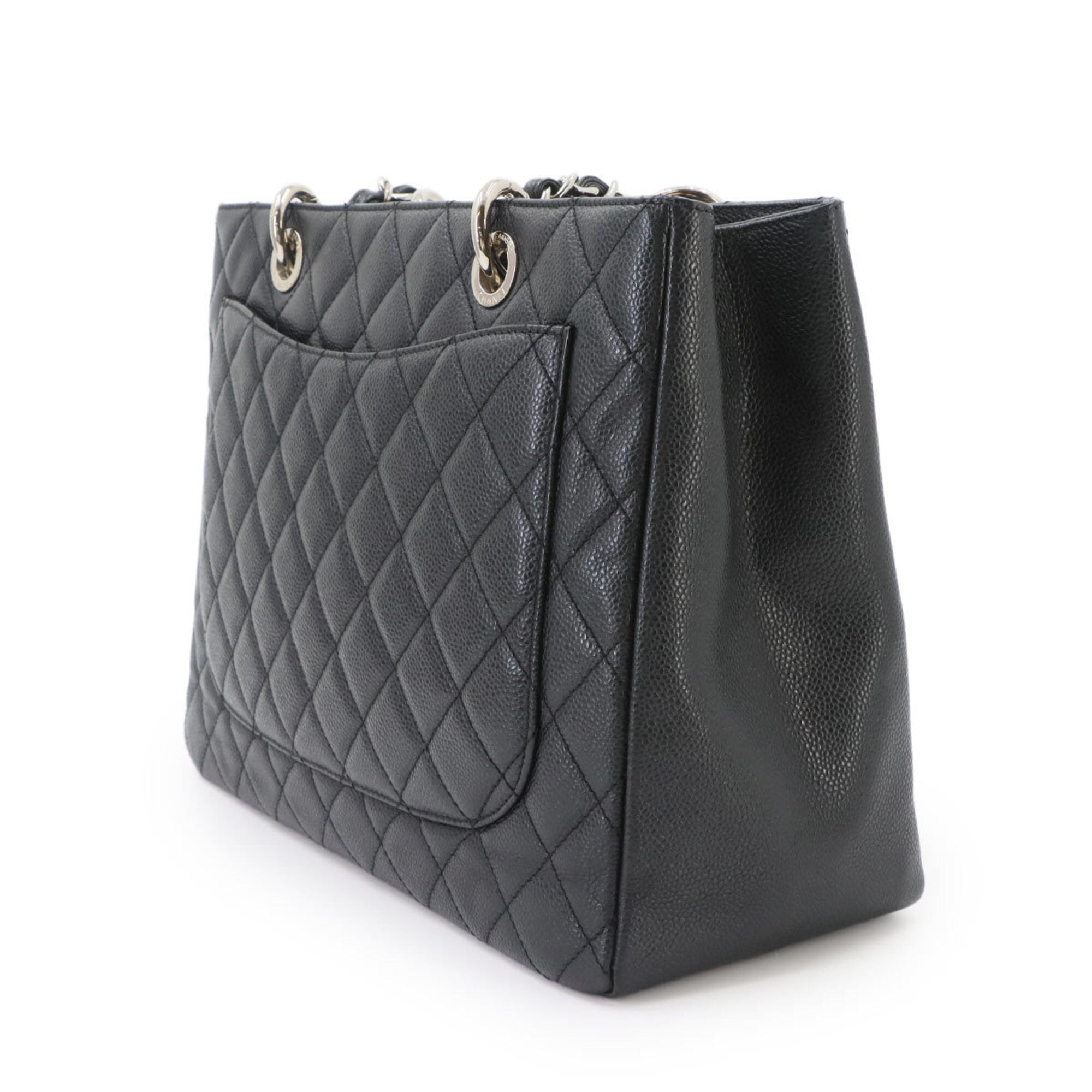 Chanel Matelasse Grand Chain Tote Handbag GST Caviar Leather Black A50995 — Like New