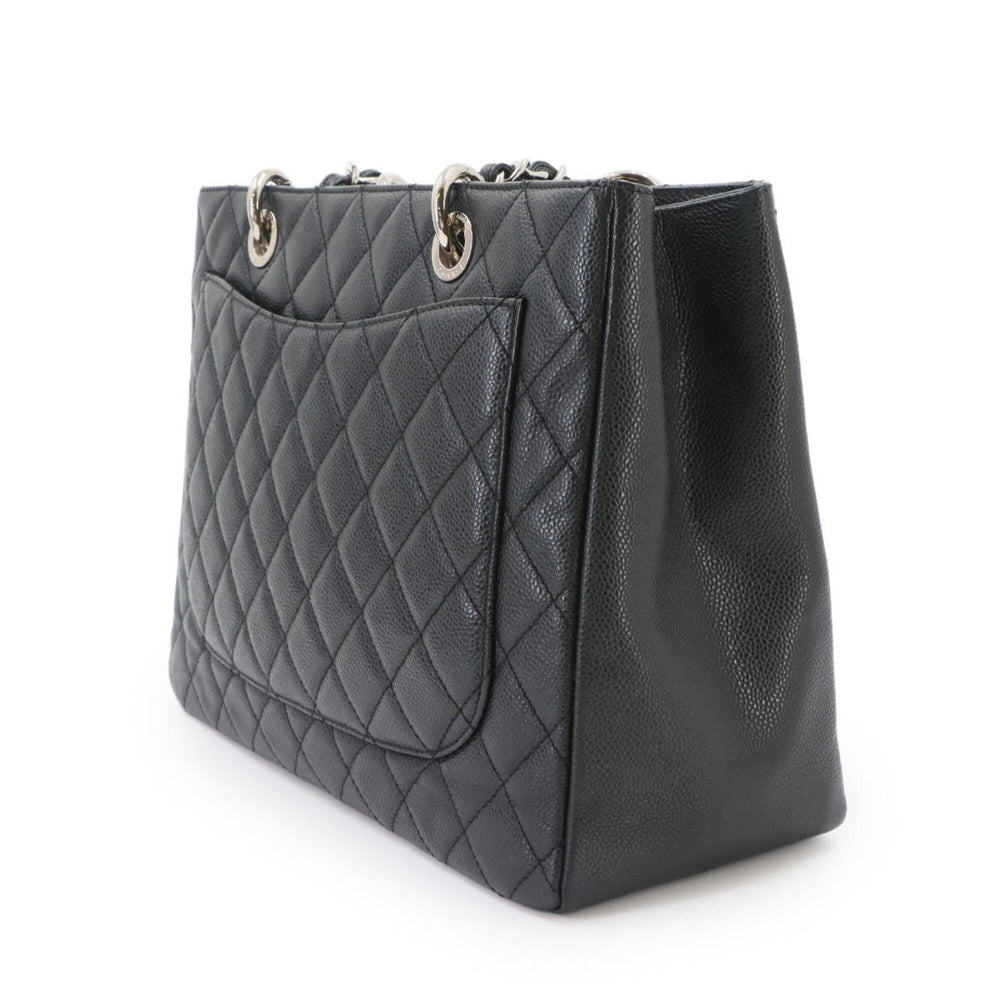 Chanel Matelasse Grand Chain Tote Handbag GST Caviar Leather Black A50995 — Like New