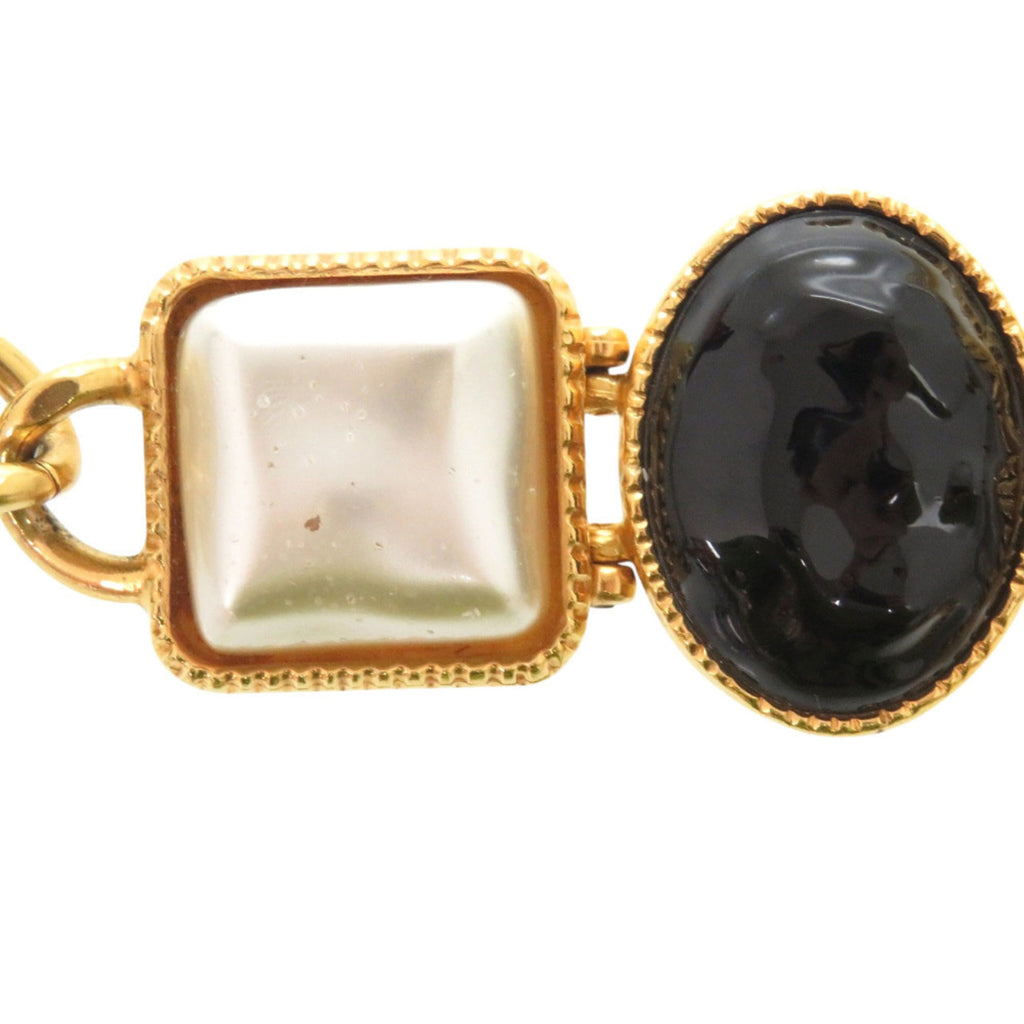 Excellent condition Chanel Gripoir Coco Mark Bracelet GP B20K with faux pearls and colored stones in gold, white, black, 1892