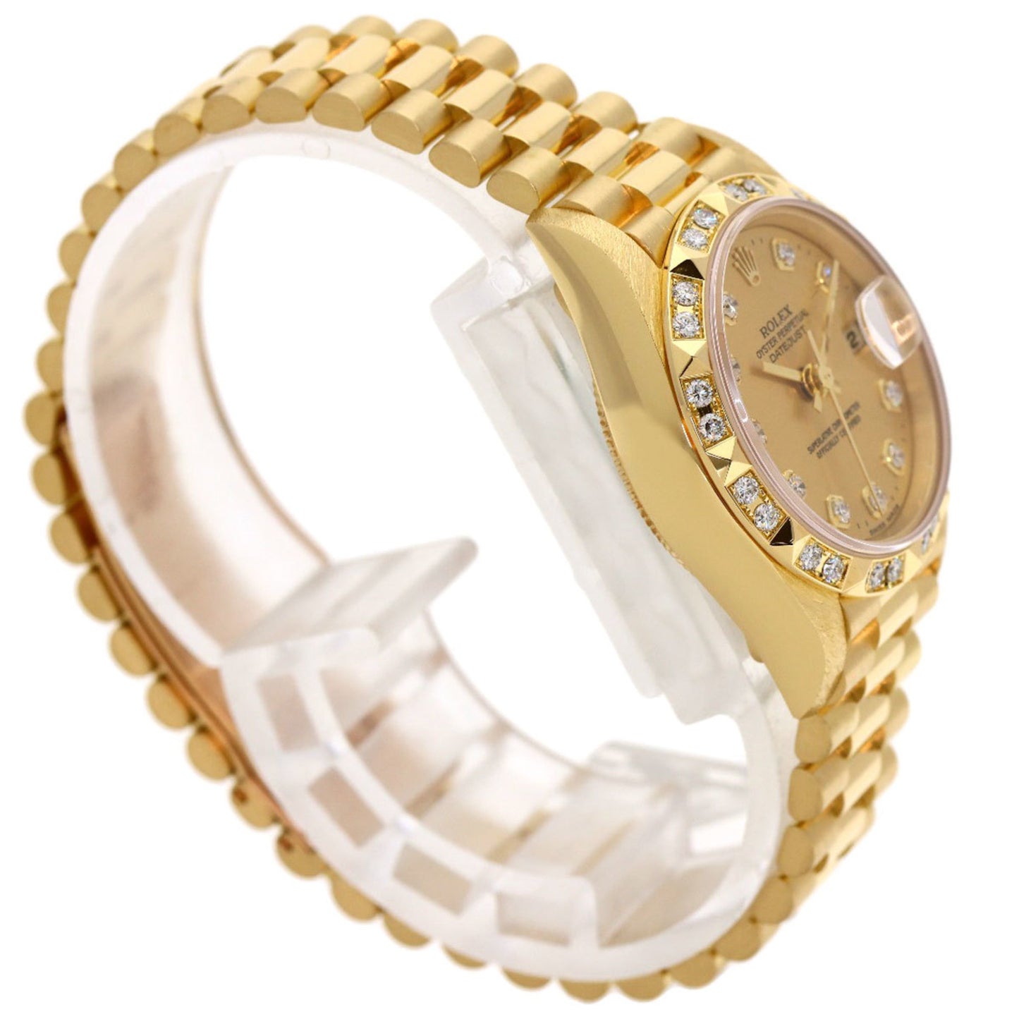 Rolex 69258G Datejust Bezel with 10 Diamonds, 18K Yellow Gold/18KYG/Diamond Women's Watch