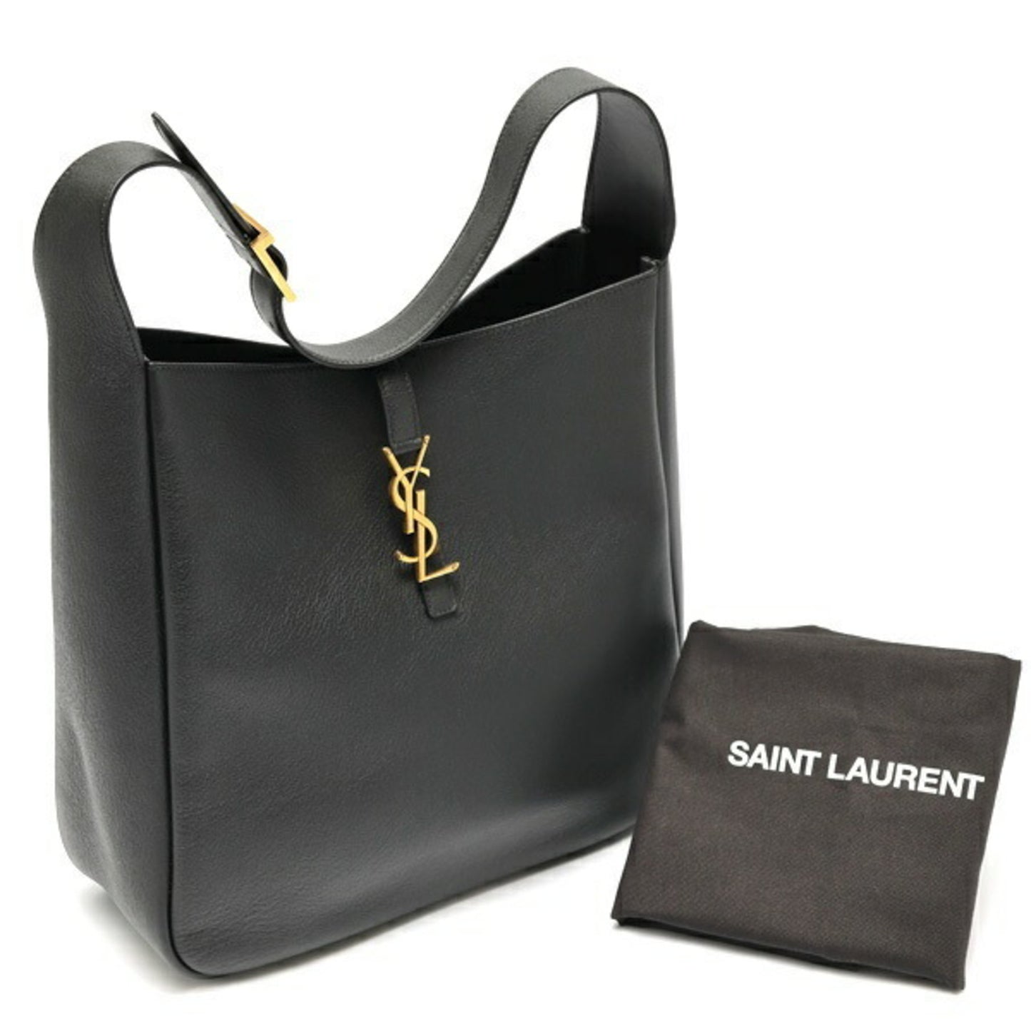 Saint Laurent SAINT LAURENT le 5?7 Soft Large Le Sun Cassette Shoulder Bag 753837 Grained Leather Black E-159054