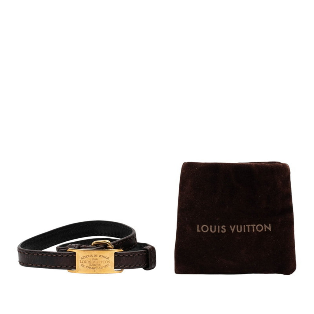 Louis Vuitton Sign It Bracelet, 2-Row Brown Leather, Women's