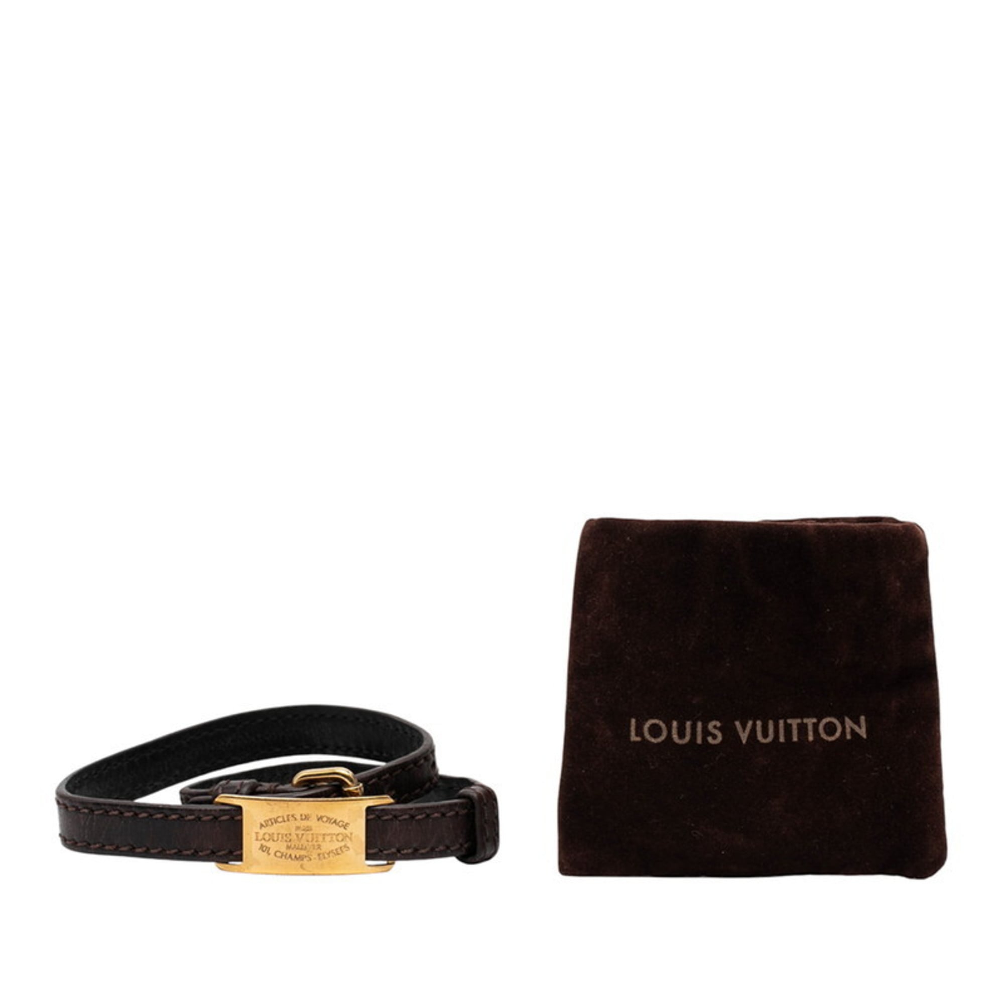 Louis Vuitton Sign It Bracelet, 2-Row Brown Leather, Women's