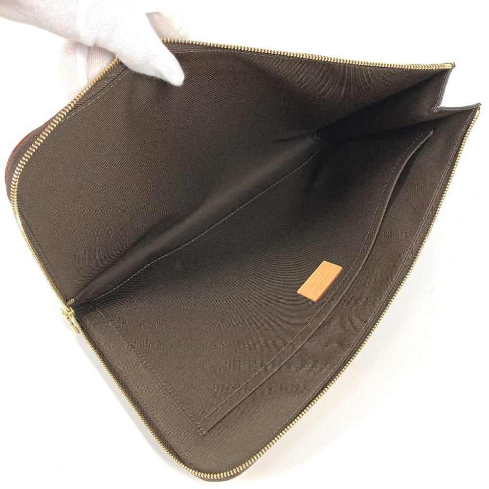 LOUIS VUITTON M82540 Monogram Pochette Jour, a clutch bag with an L-shaped zipper and canvas, suitable for men women, in brown, like new — Like New