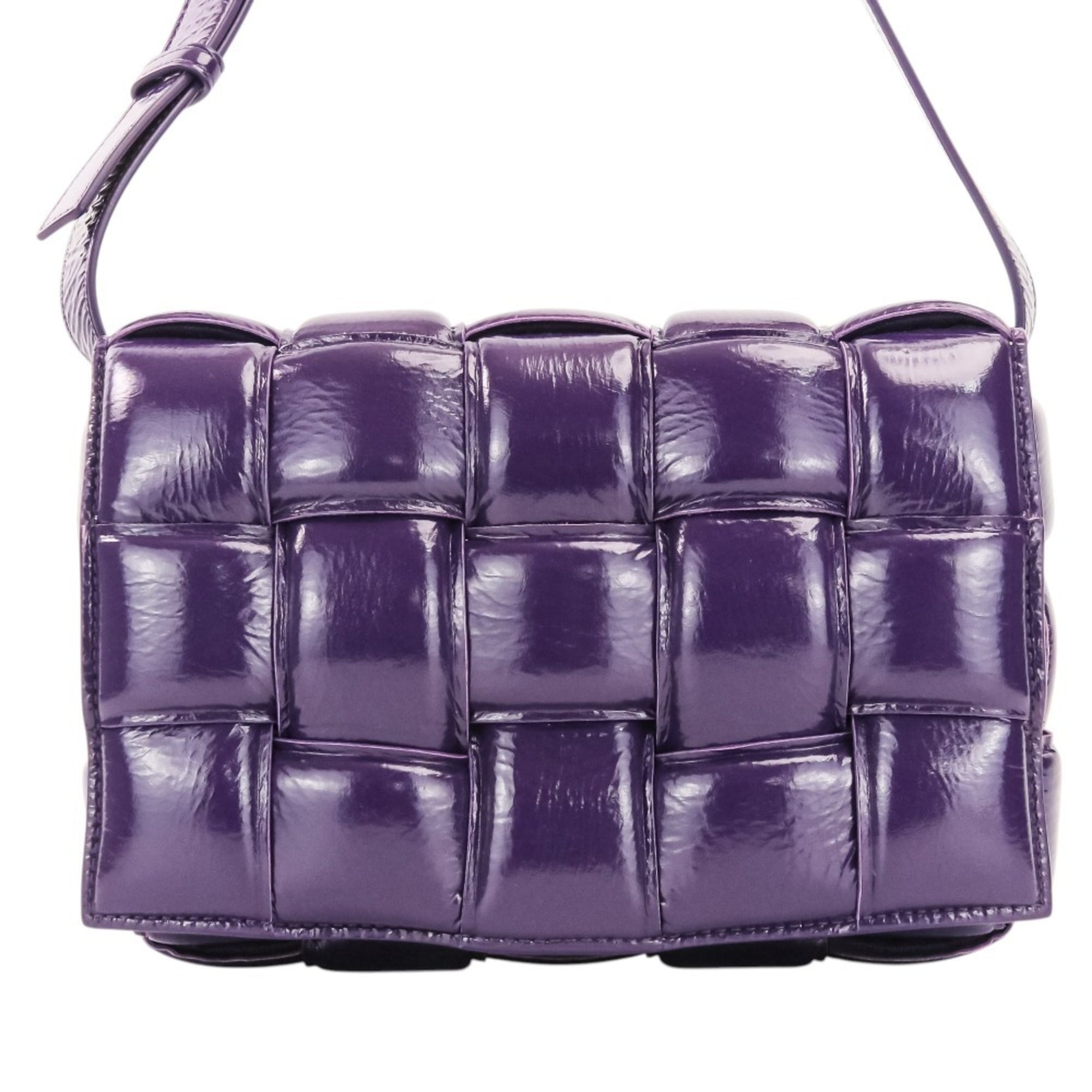 Bottega Veneta Padded Cassette Intrecciato Shoulder Bag 591970 Purple Women's — Like New