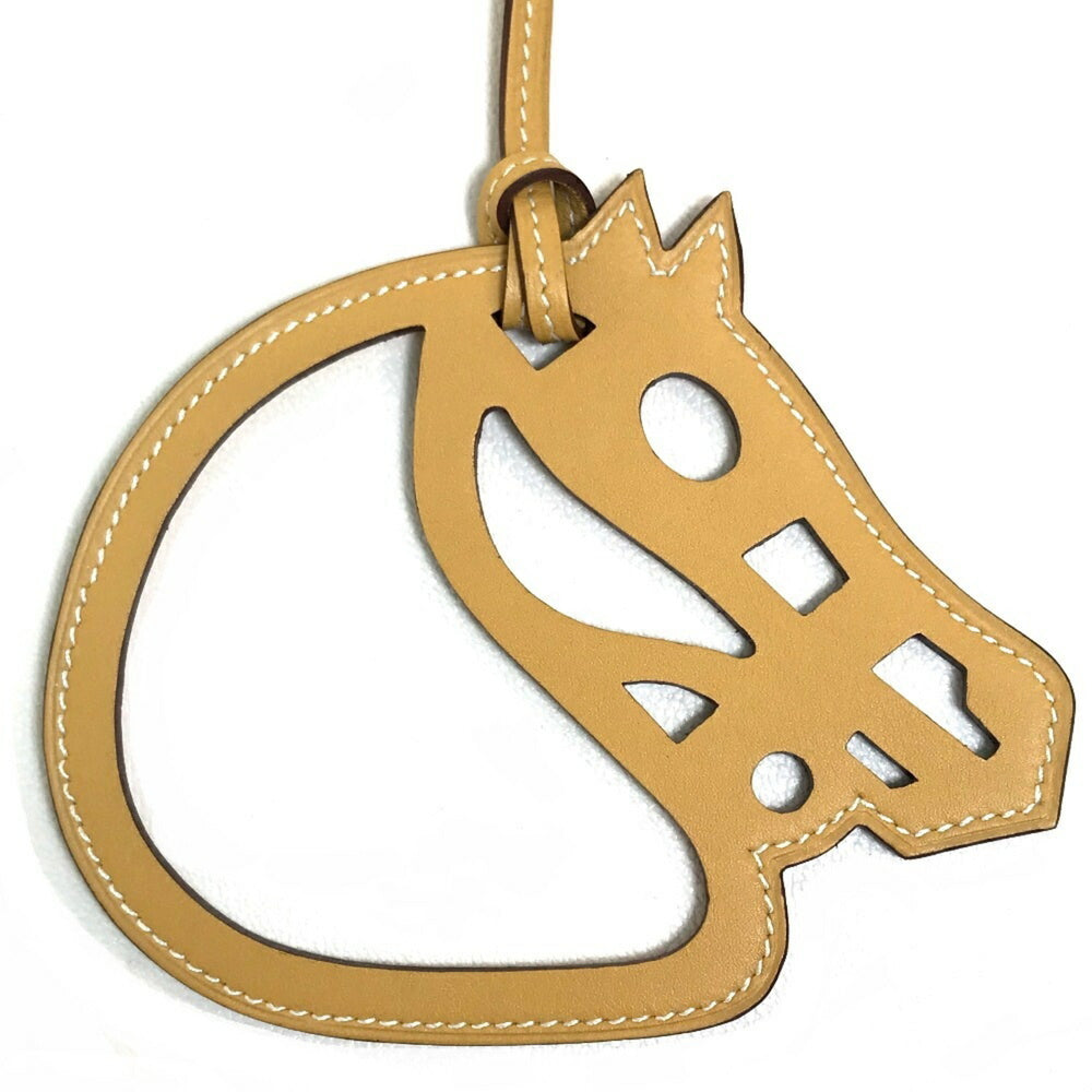 HERMES Petite H Paddock Cheval Strap Charm Swift Leather Men's Women's Ocher Beige — New - Store Return