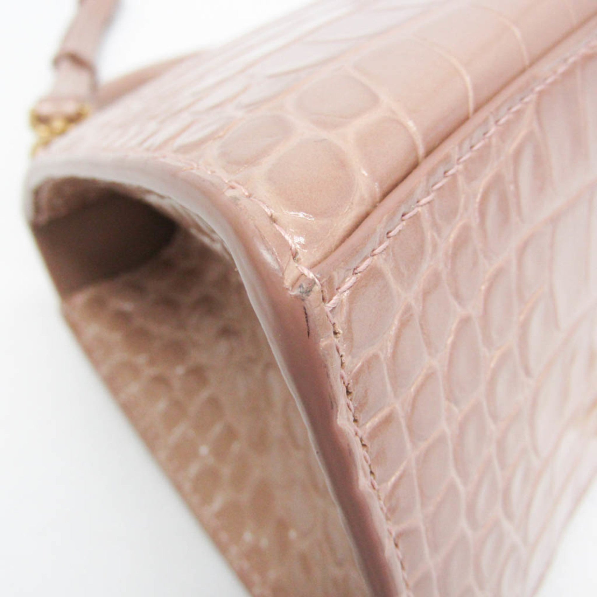 Balenciaga Hour Glass 593546 Women's Leather Handbag,Shoulder Bag Pink Beige — Like New