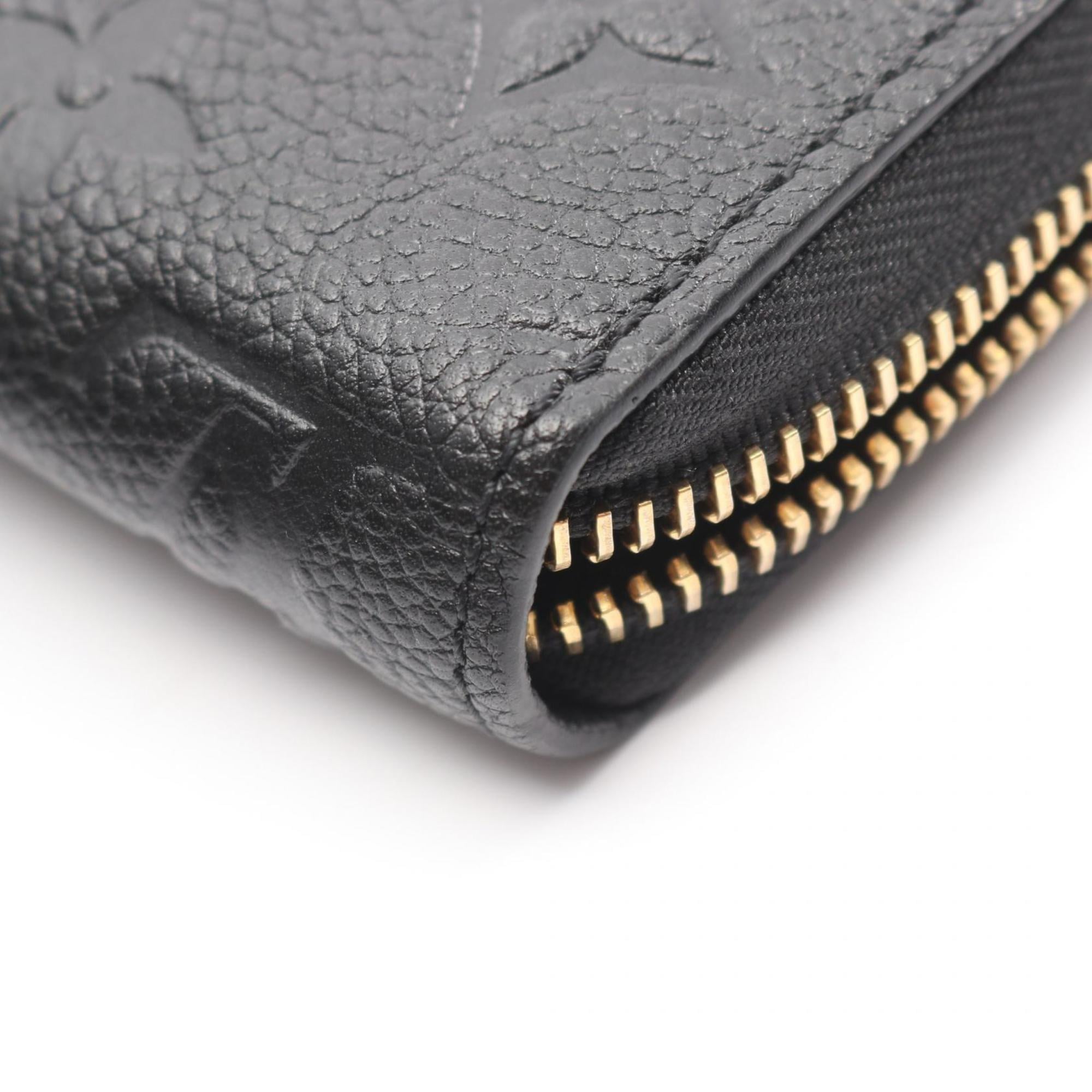 Louis Vuitton Zippy Wallet, Monogram Empreinte Leather, Round Long Women's, Black, M61864