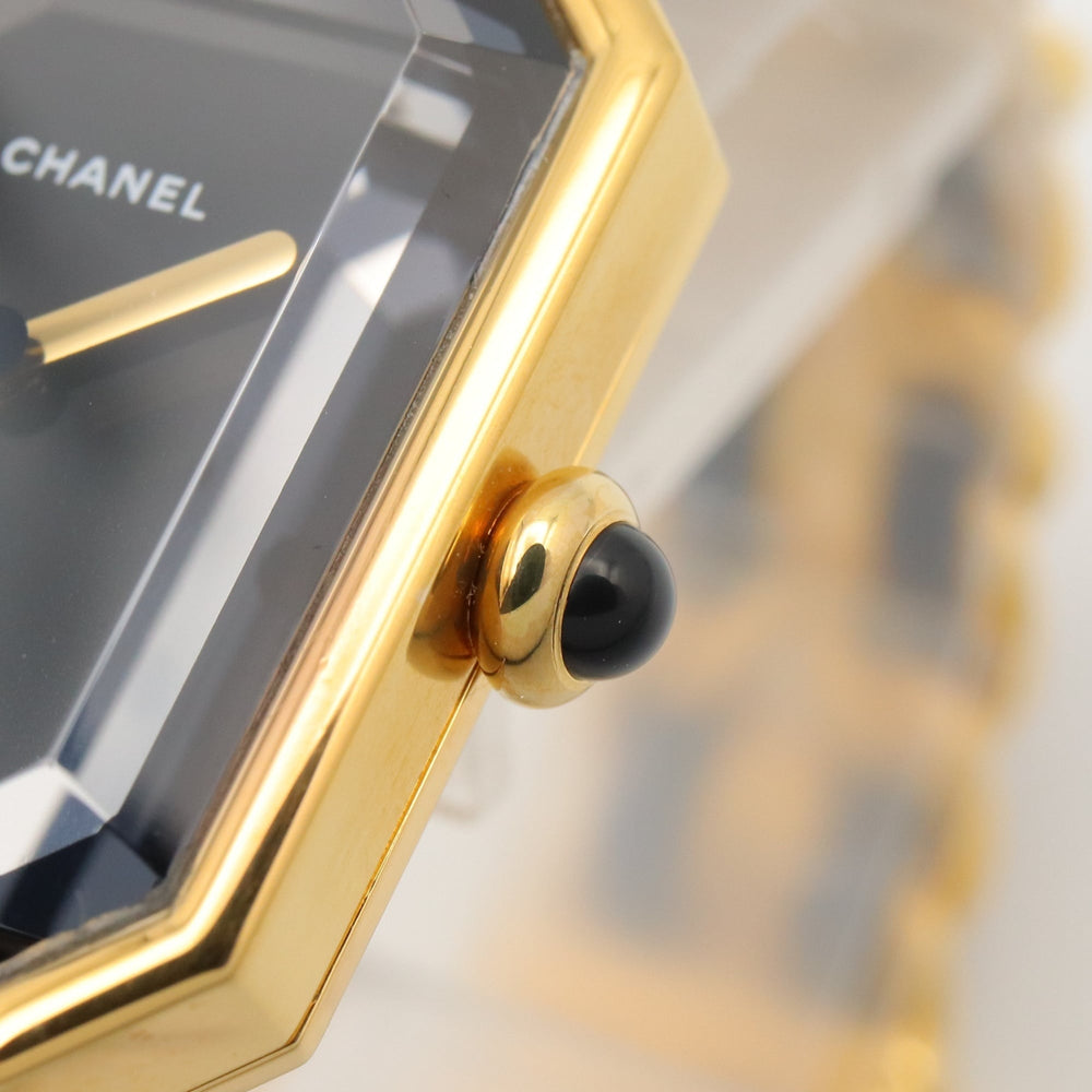 Chanel CHANEL Première M Watch, Gold Plated Leather, Women's, Black, H0001 — Very Good