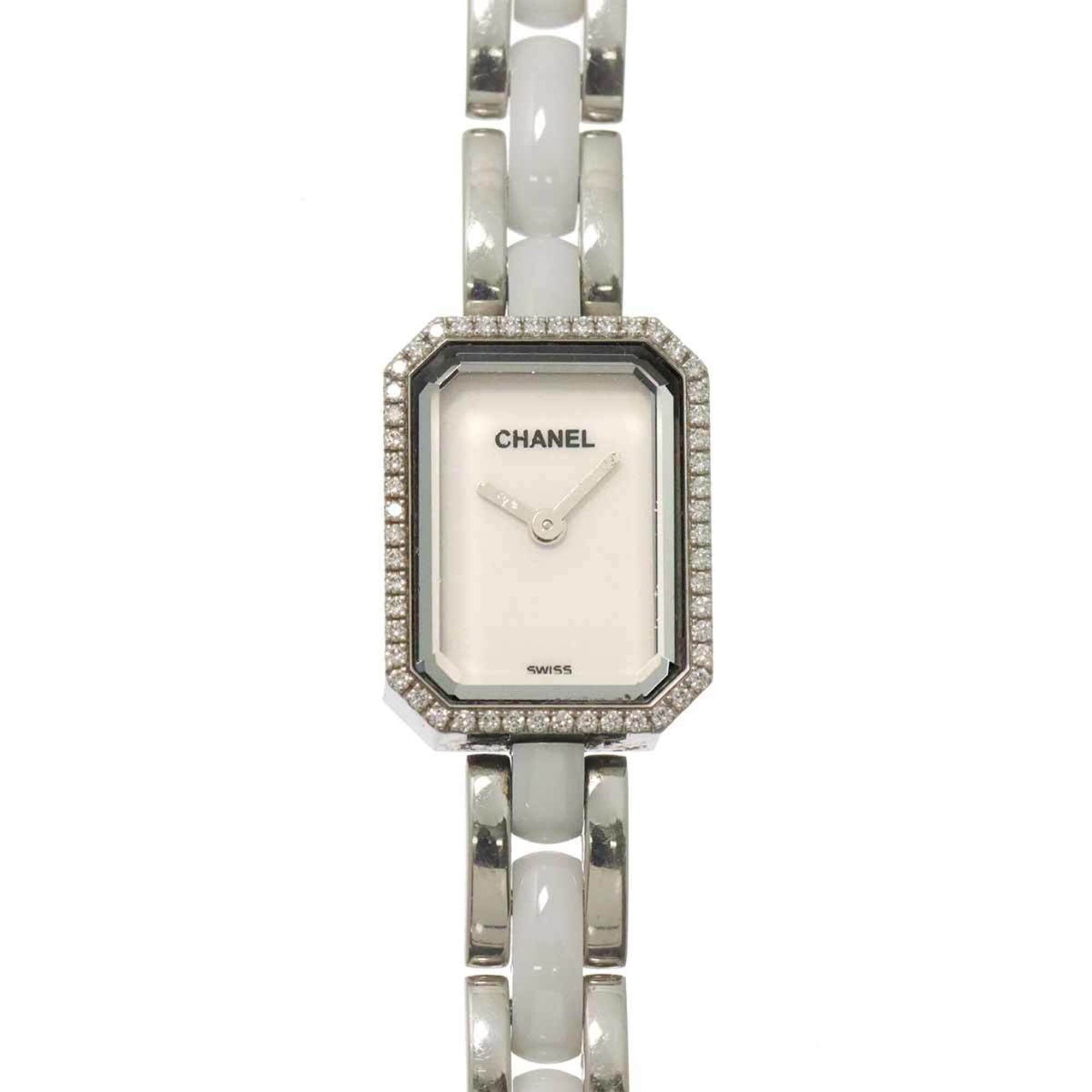 Chanel Premiere H2132 Women's Watch, Diamond Bezel, White Ceramic Quartz Watch — Very Good