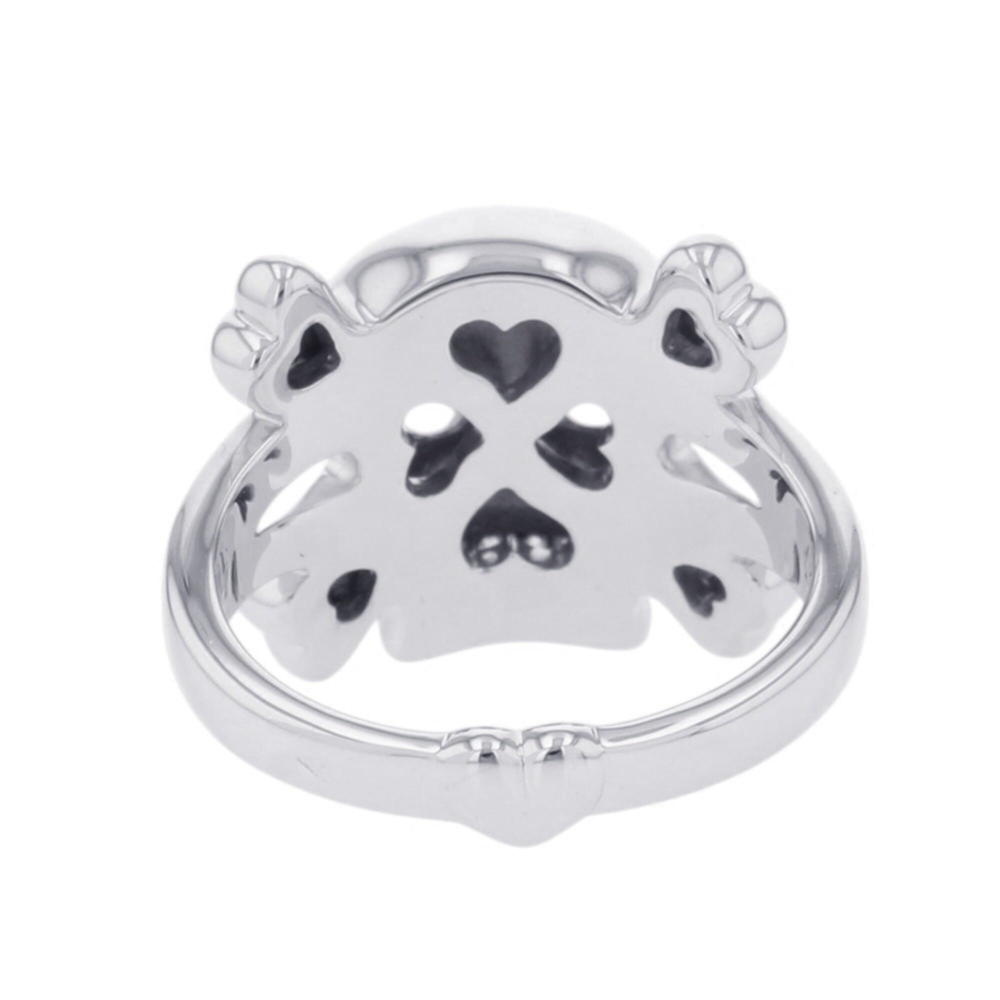 Christian Dior ring, Tete de Mort skull diamond, 18K white gold, ring size 55 — Like New