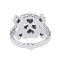 Christian Dior ring, Tete de Mort skull diamond, 18K white gold, ring size 55 — Like New