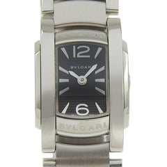 BVLGARI Assioma Watch AA26S Stainless Steel Quartz Analog Display Black Dial Women's — Very Good