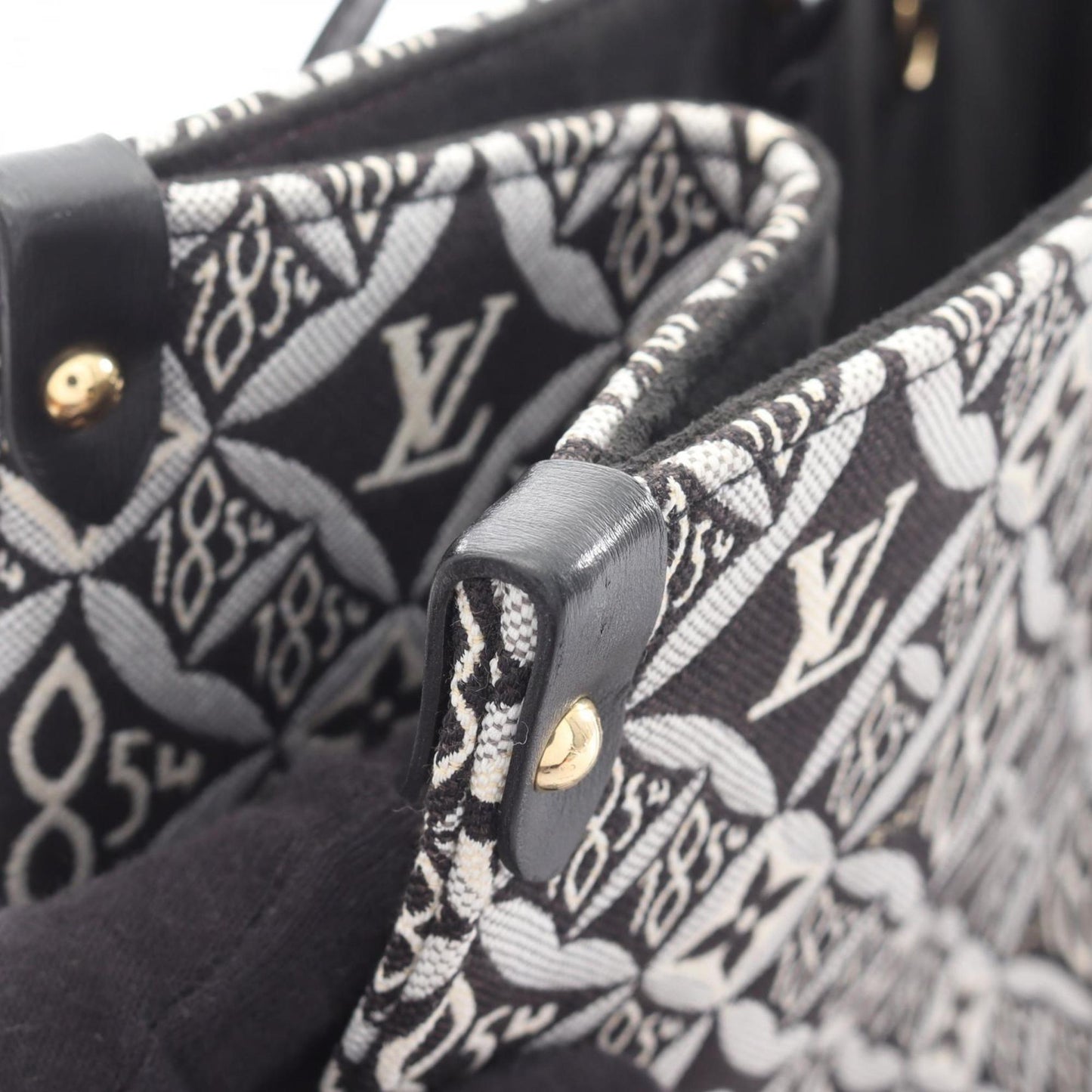 Louis Vuitton On the Go GM Since 1854 Tote Bag, Canvas and Leather with Monogram Jacquard, Women's, Gray Black, M57207