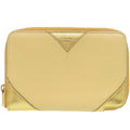 Celine Round S-TN-1113 Leather Gold/Yellow Bi-fold Wallet 0472CELINE