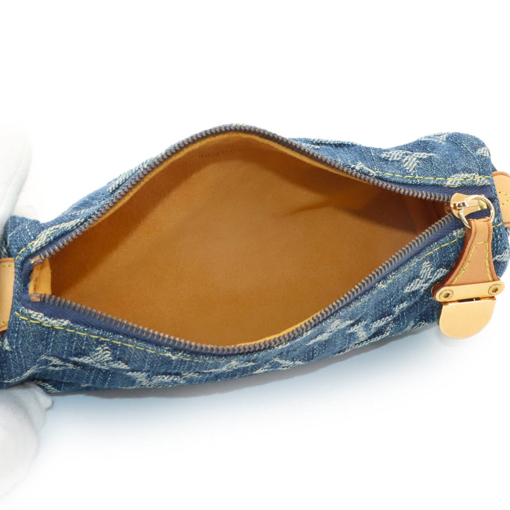 Louis Vuitton Monogram Denim Trousse Speedy GM Handbag Pouch Blue M95081 Gold Hardware — Like New