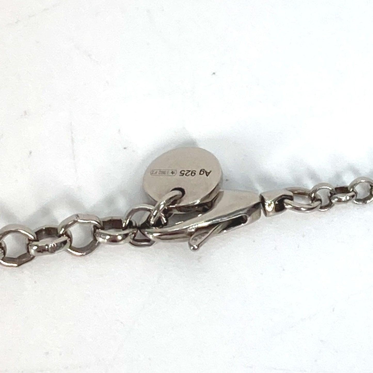 GUCCI Arabesque Interlocking G Pendant Chain Necklace in SV925 Silver for Women