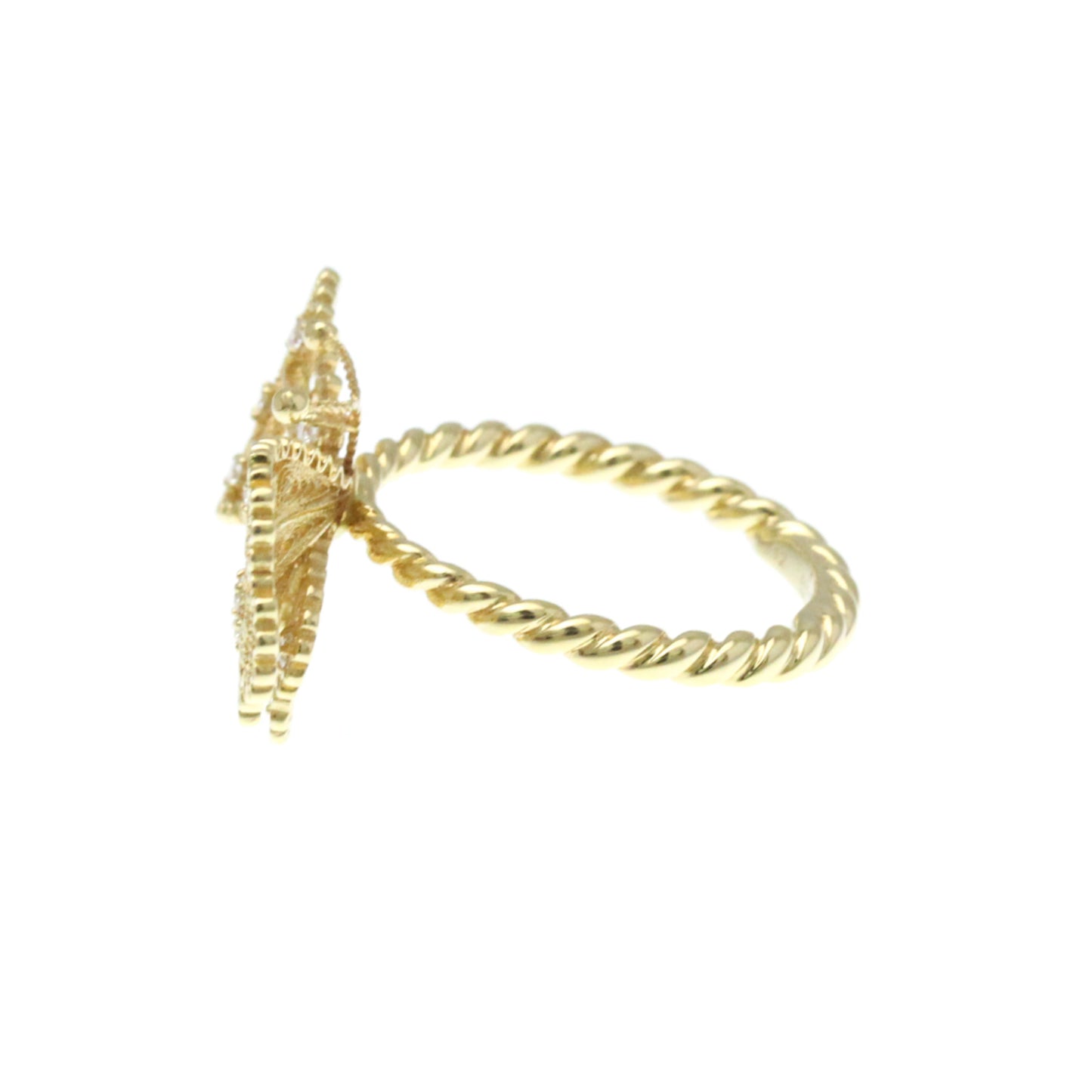 Gucci Le Marché Des Merveilles Butterfly Ring Yellow Gold (18K) Fashion Diamond Band Ring Gold