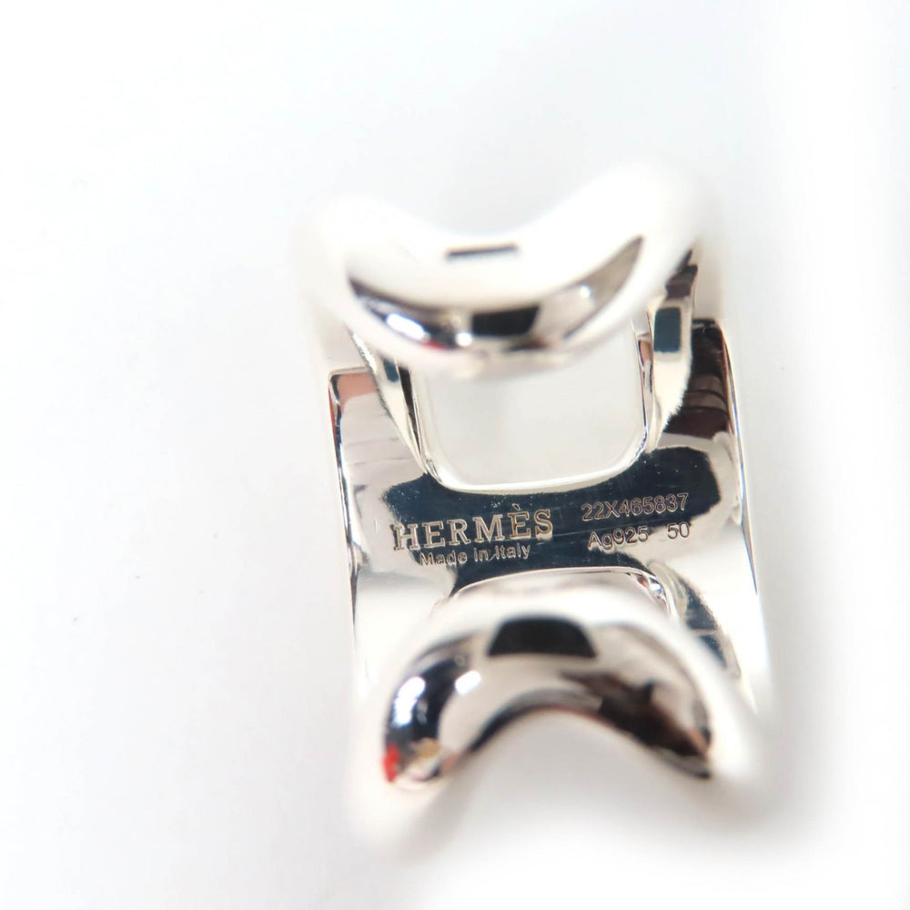 HERMES Osmoz GM Ring, AG925 Silver, Size 50, Approximately Japanese Size, Includes Box, Made in Italy, Weight 14.9g, Women's — Like New