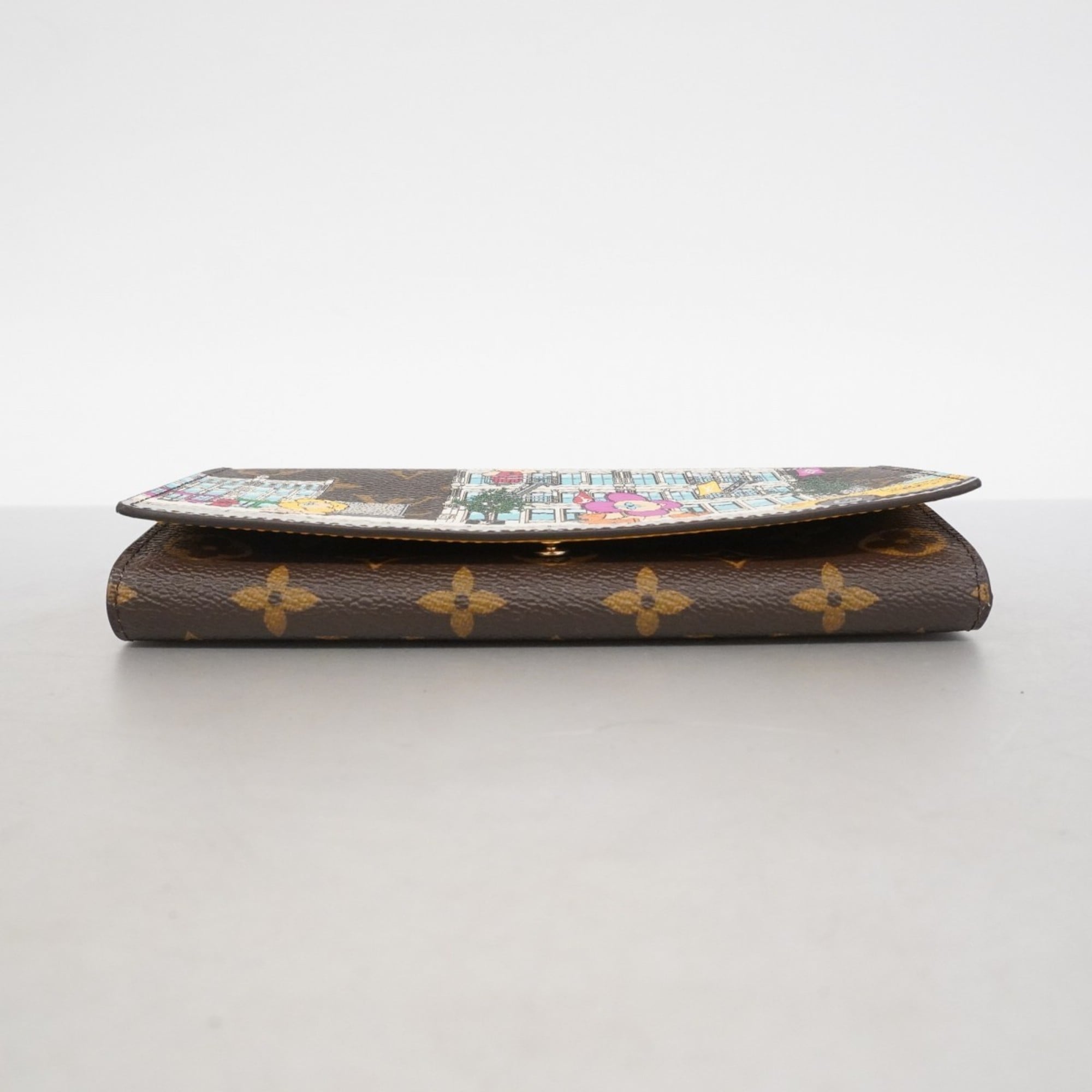Louis Vuitton Monogram Vivienne Portefeuille Sarah NM M81608 Long Wallet, Brown Multicolor, Women's