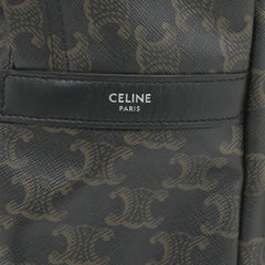 CELINE Backpack Triomphe Canvas Black Brown Rucksack Men's 188382BOV T5686 — Like New