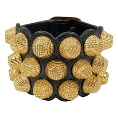 BALENCIAGA Giant Studded Leather Bracelet Bangle Black Women's — Like New