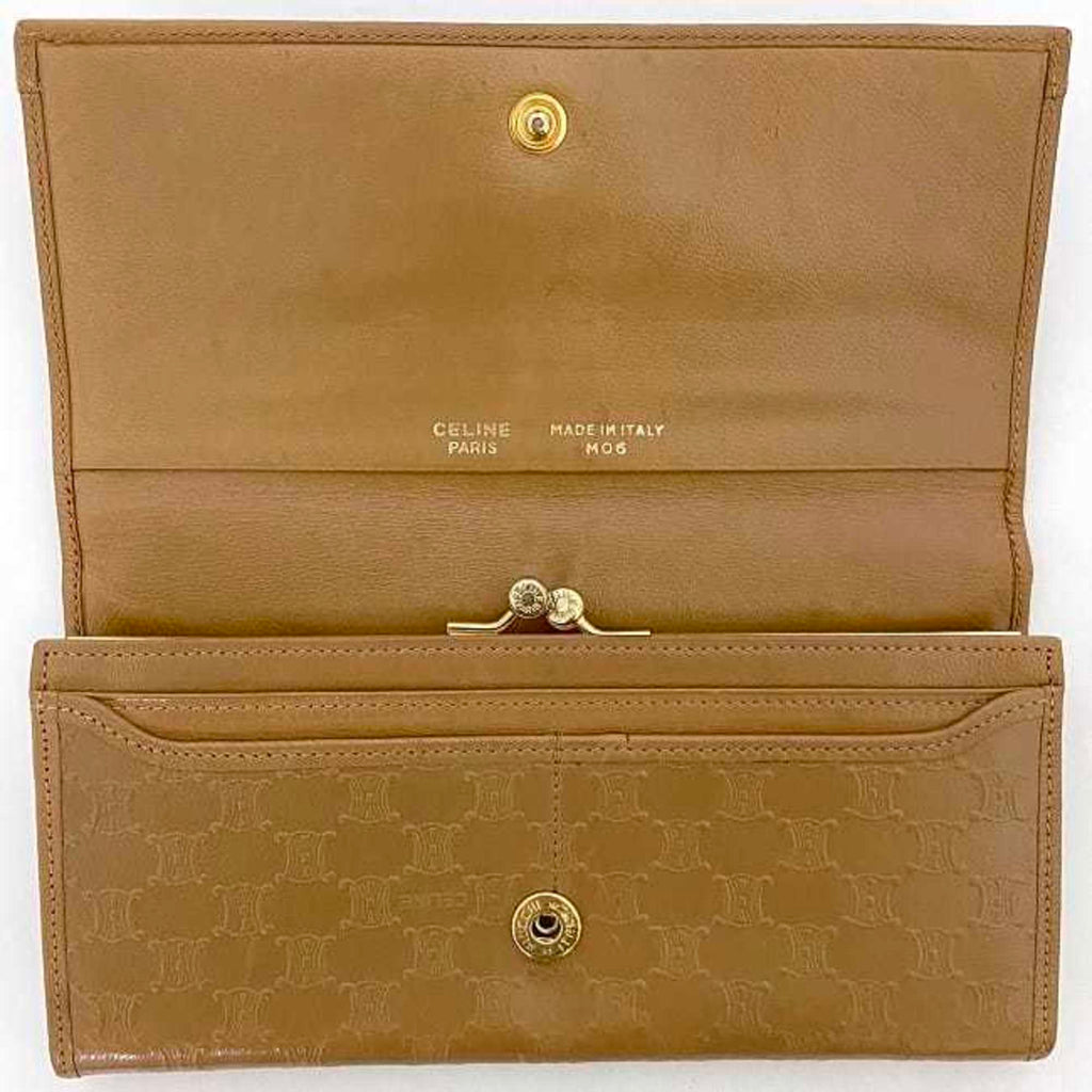 Celine bi-fold long wallet ec-22065 beige macadam leather M06 CELINE for women