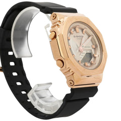 CASIO GSHOCK ANALOG DIGITAL WOMEN WATCH GMS2100PG1A4JF Pink Gold Black Resin/SS Women's Analog-Digi — New - Store Return