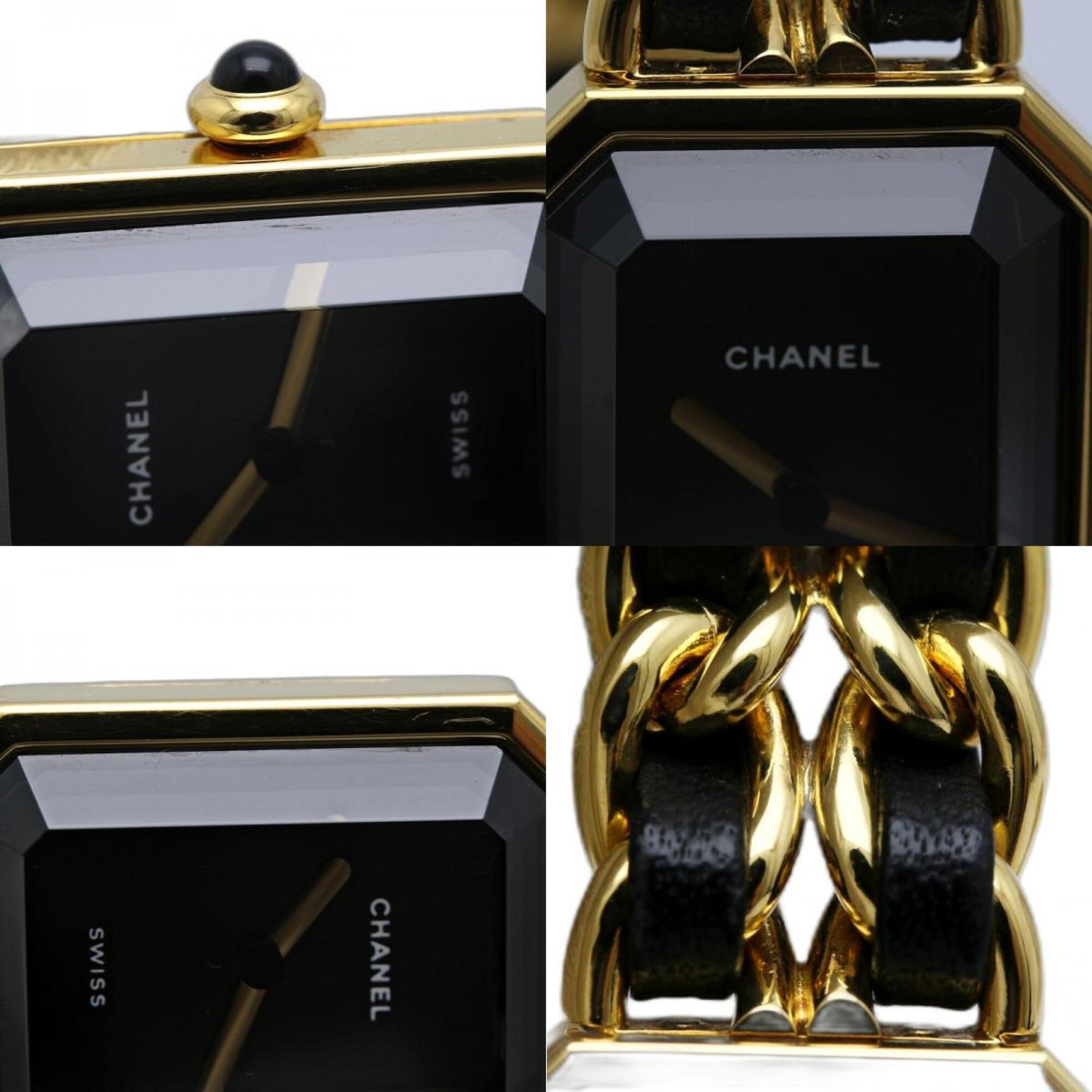 CHANEL Premiere Women's Watch, Size M, H0001 483011002, Gold Plated (GP) x Leather Strap, 130521 — Good