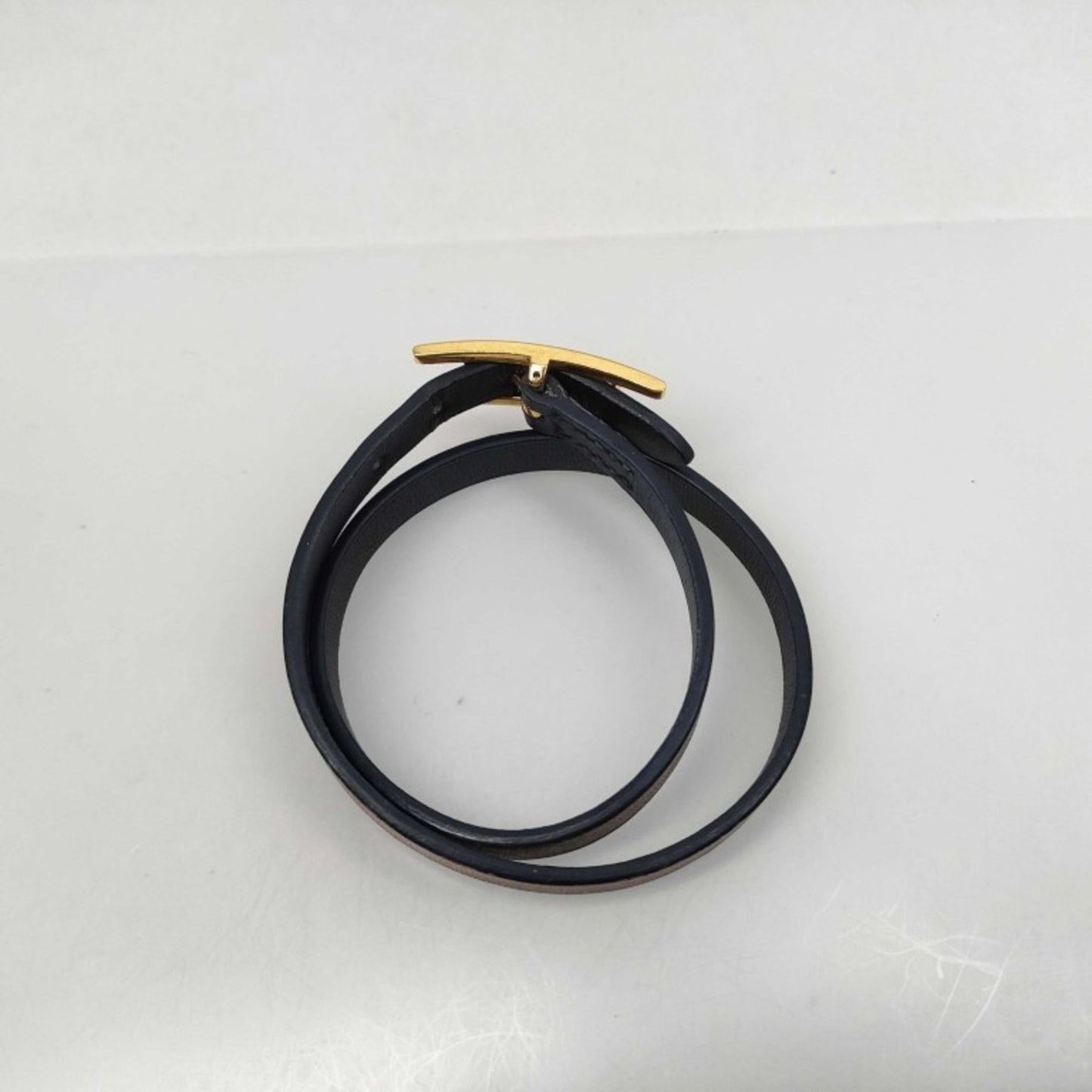 HERMES B-Api Brown Leather Double Tour Bracelet for Women