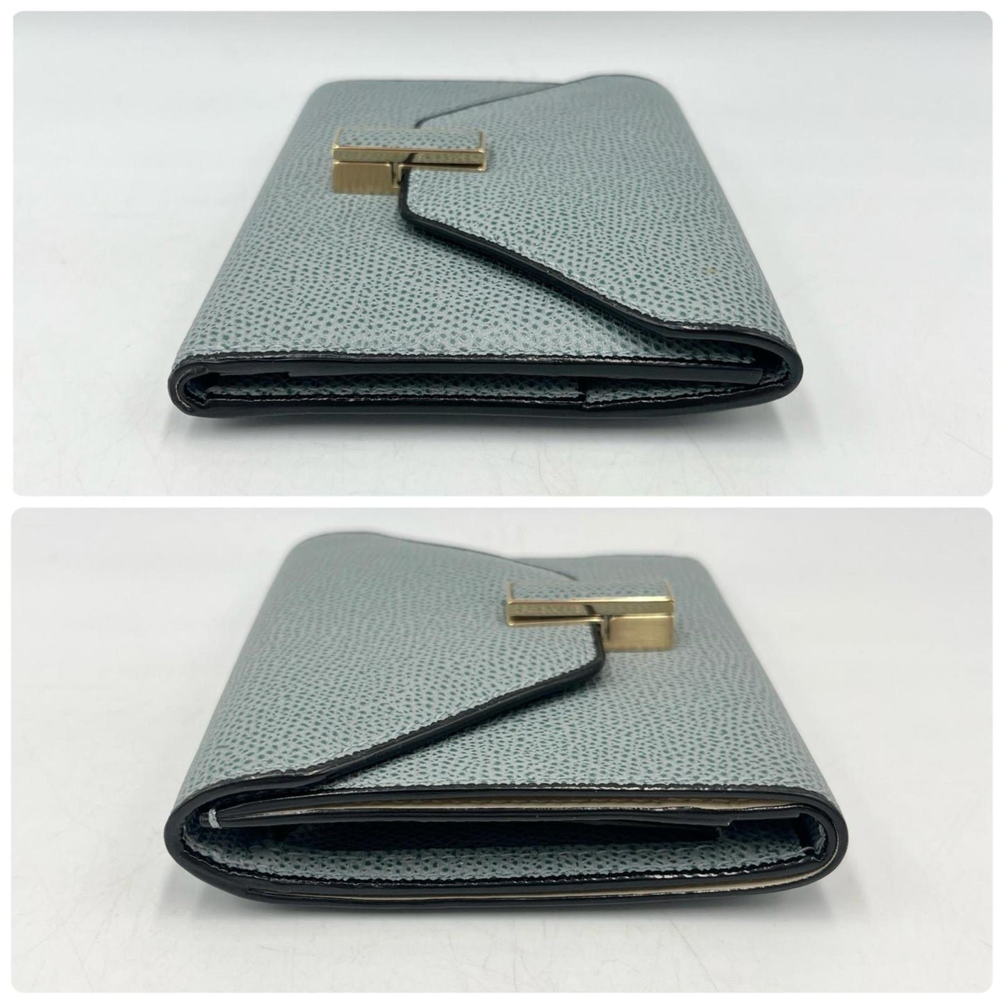 Valextra Iside Tri-fold Wallet in Powder Blue Calfskin for Women