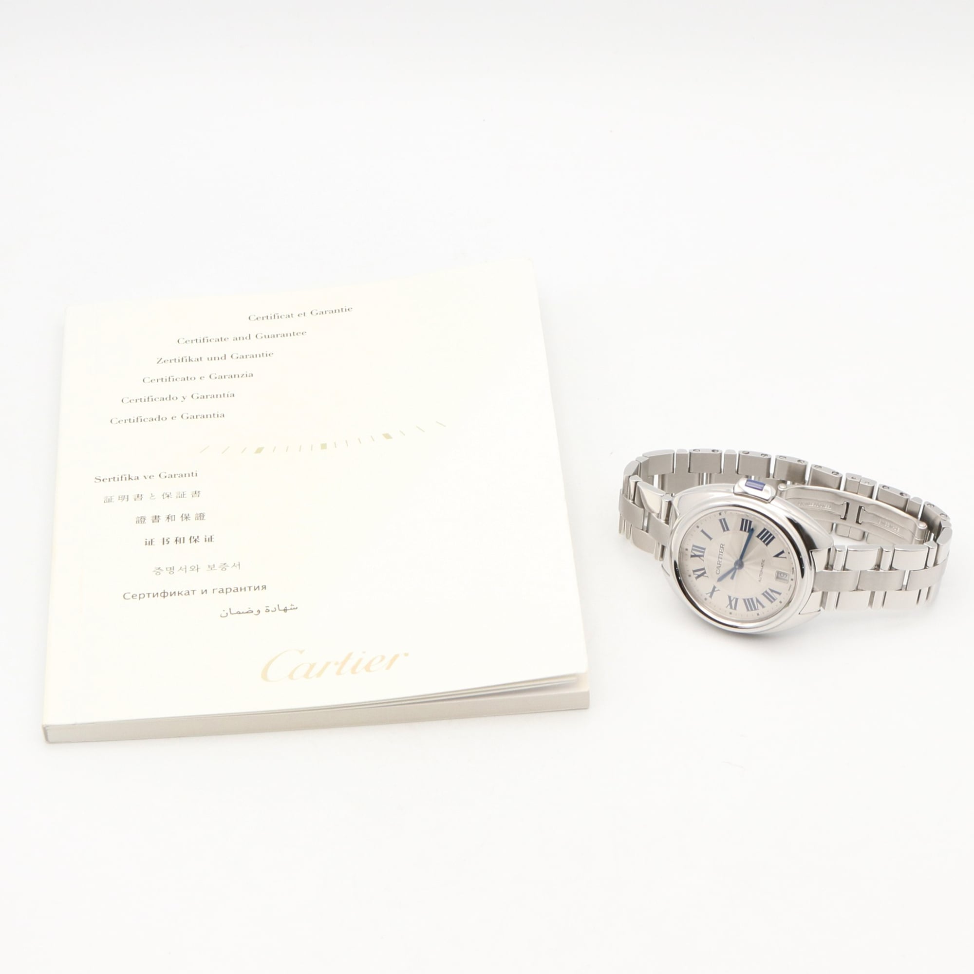 Cartier Cle de watch, stainless steel, men's, silver tone, WSCL0006 — Very Good