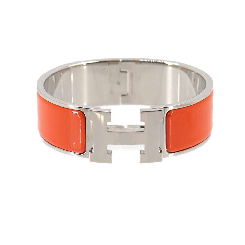 Hermes Clic Clac H Bangle, Orange, Silver Hardware — New - Store Return