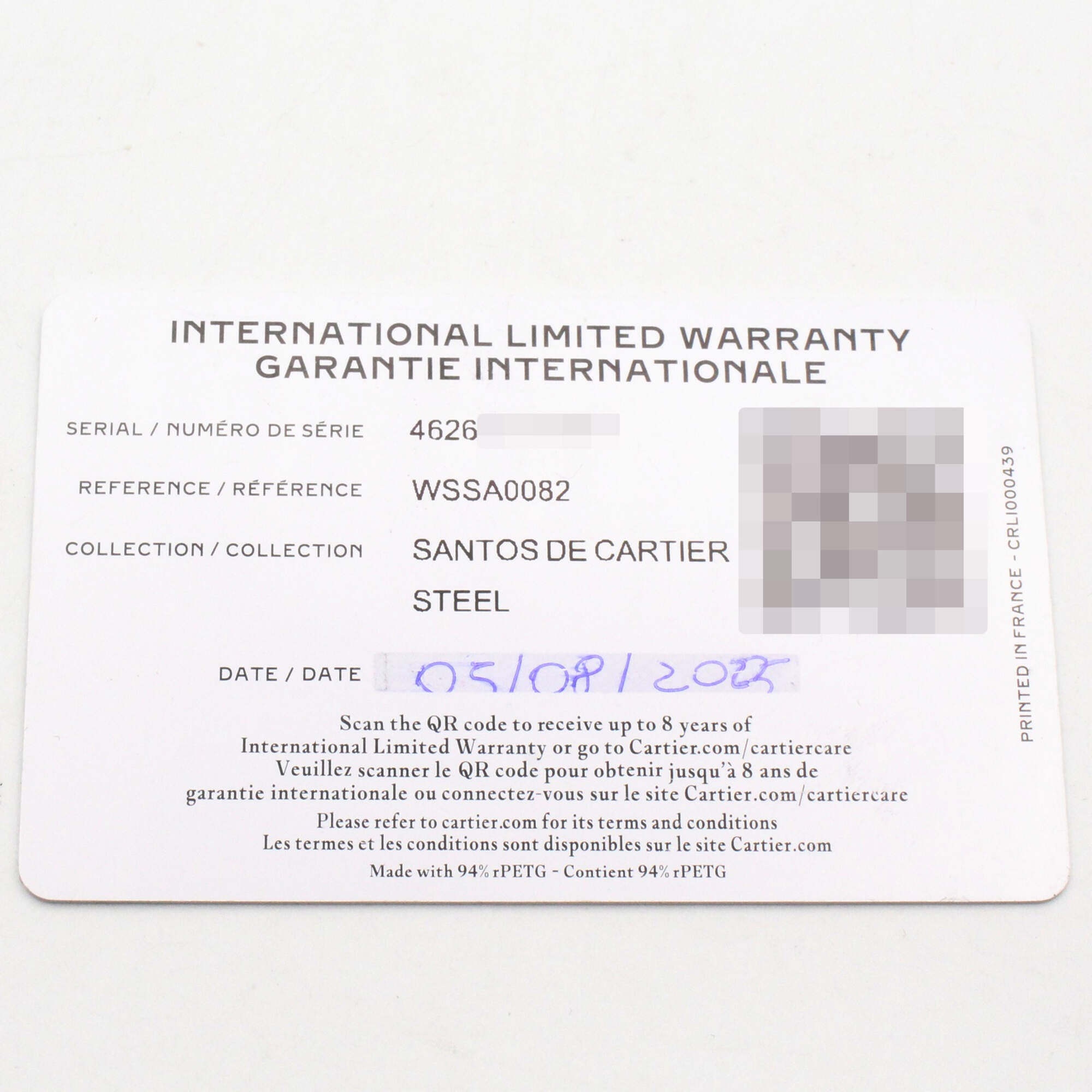Cartier Santos de SM Watch, Stainless Steel, Ladies, Silver Tone, WSSA0082 — Very Good