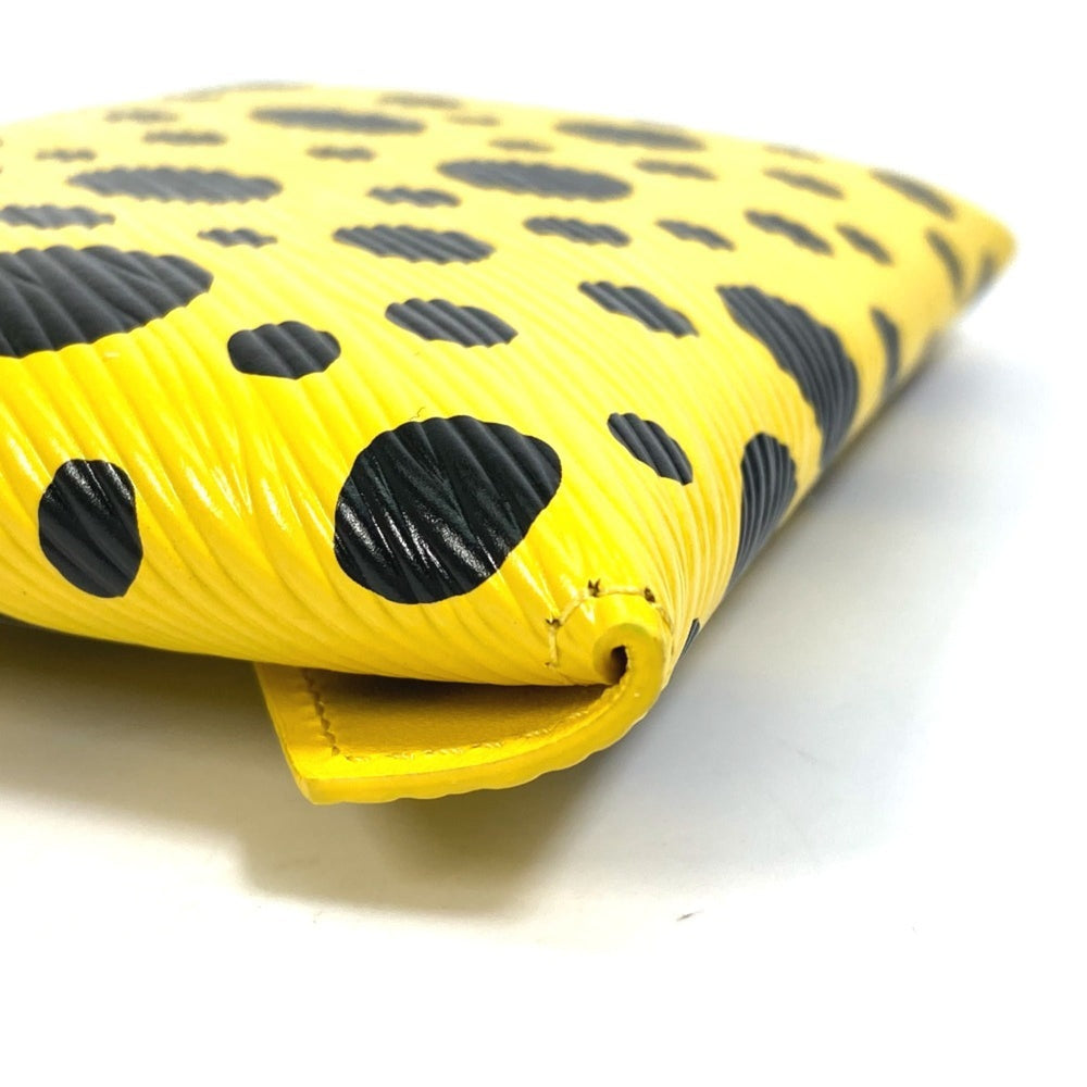 LOUIS VUITTON M81959 Yellow Leather Dot Only Yayoi Kusama LV x YK Pochette Kirigami Pouch Women's Black — New - Store Return