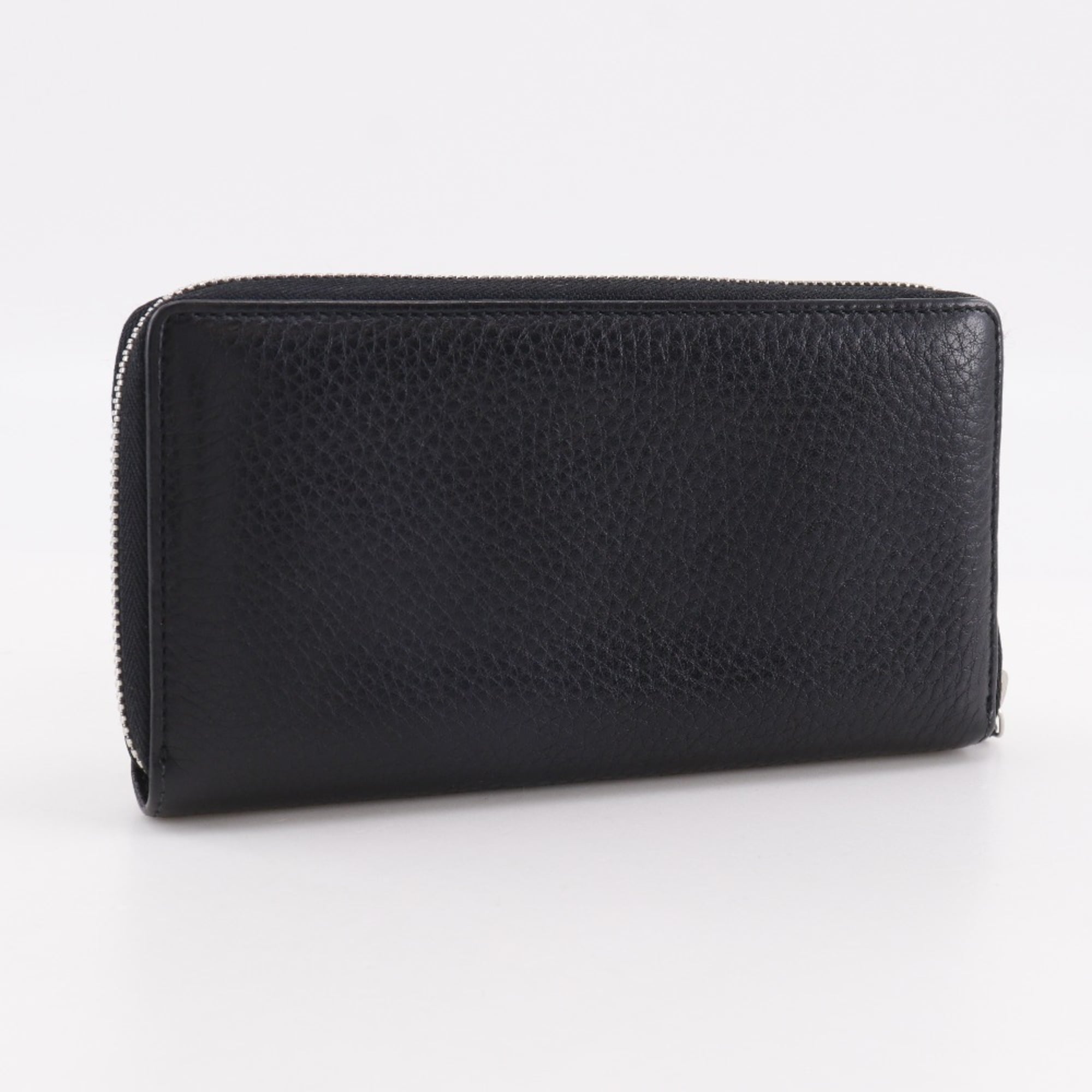 Gucci Sherry Line Long Wallet Interlocking G 308796 Leather Black Zipper Unisex