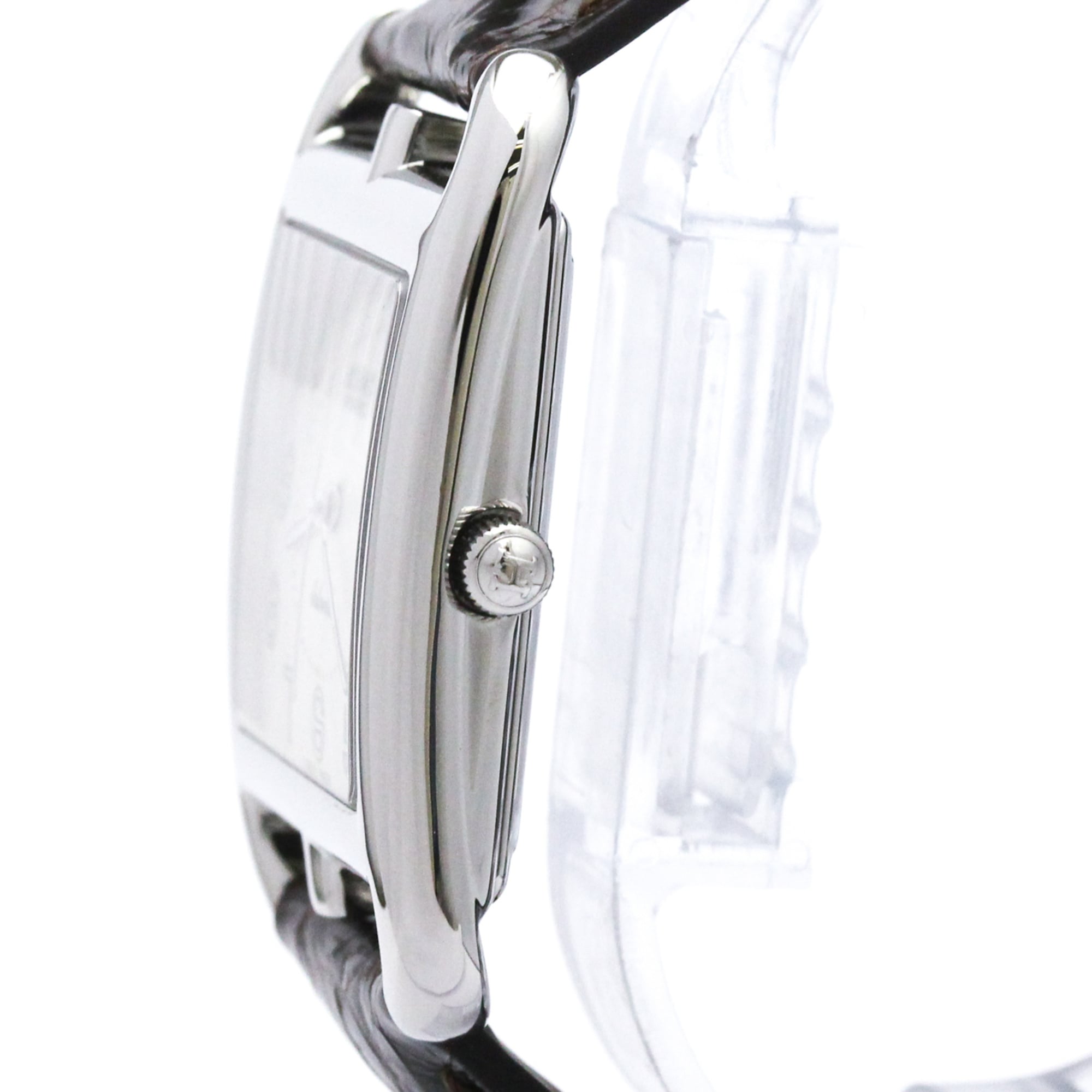 HERMES Cape Cod Steel Leather Automatic Mens Watch CC1.710 Polished — Very Good