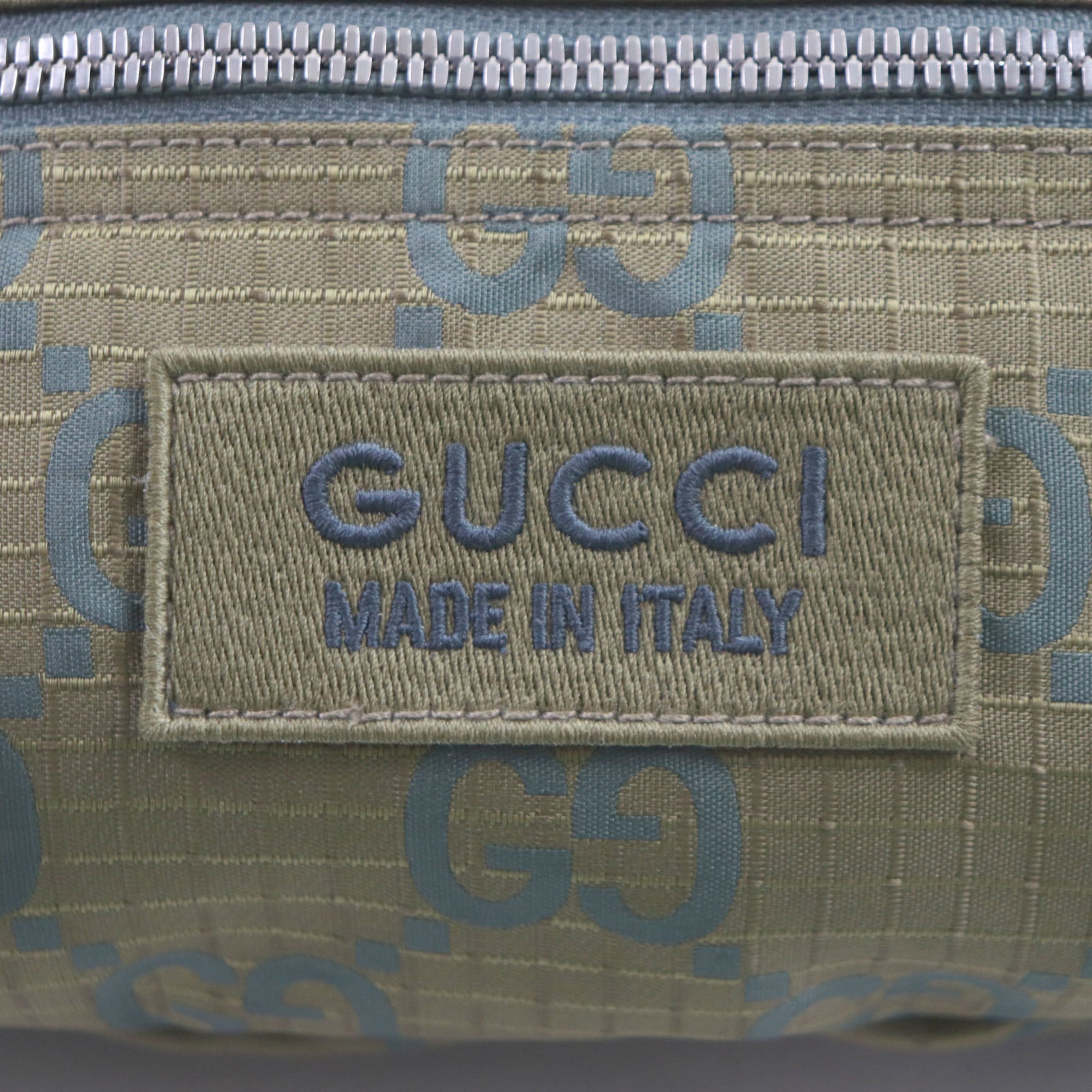GUCCI 792287 GG Ripstop Belt Bag, Body Leather Waist Khaki, Includes Dust Made in Italy, Men's — Like New