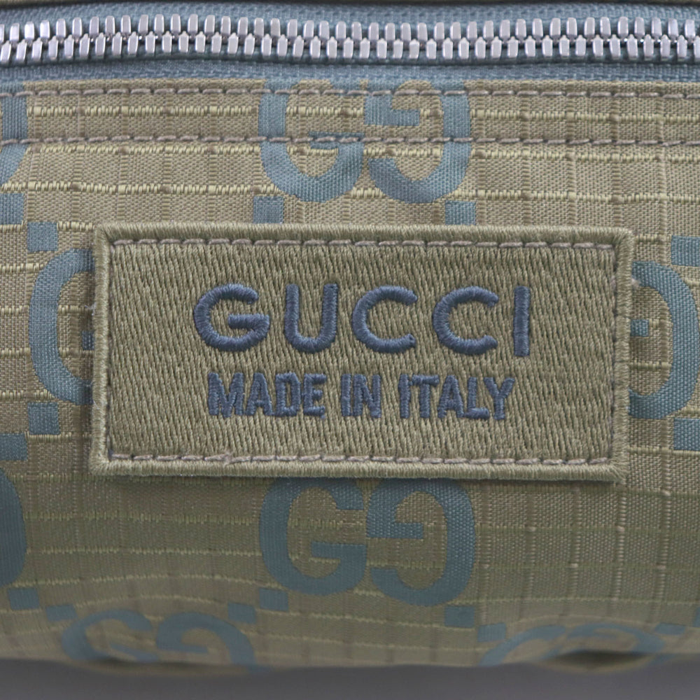 GUCCI 792287 GG Ripstop Belt Bag, Body Leather Waist Khaki, Includes Dust Made in Italy, Men's — Like New