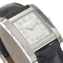 Fendi Olologi 7000L Stainless Steel x Leather Quartz Analog Watch with White Dial - Women's — Very Good