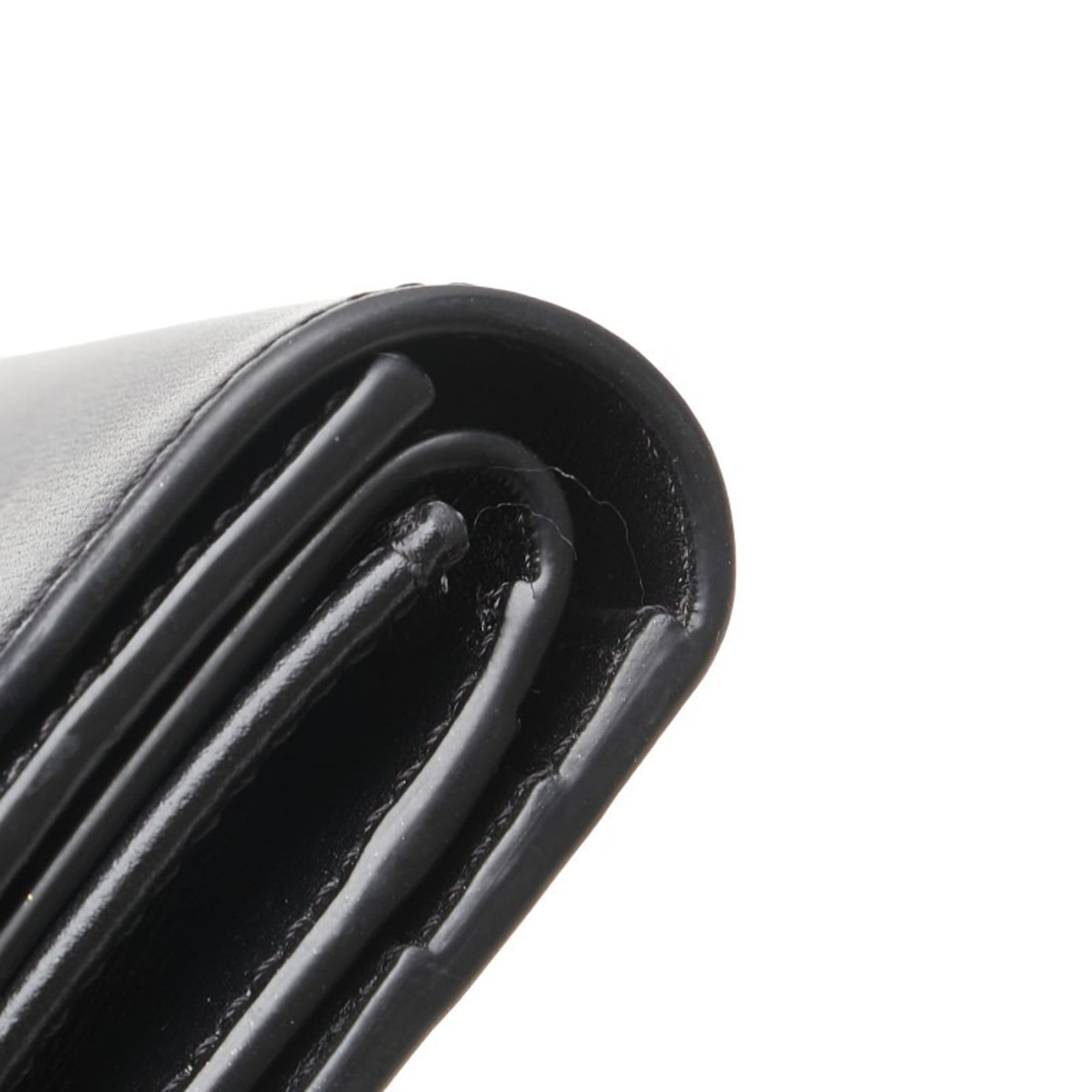 Celine Triomphe Small Flap Wallet, Tri-fold Black Leather, Women's, CELINE